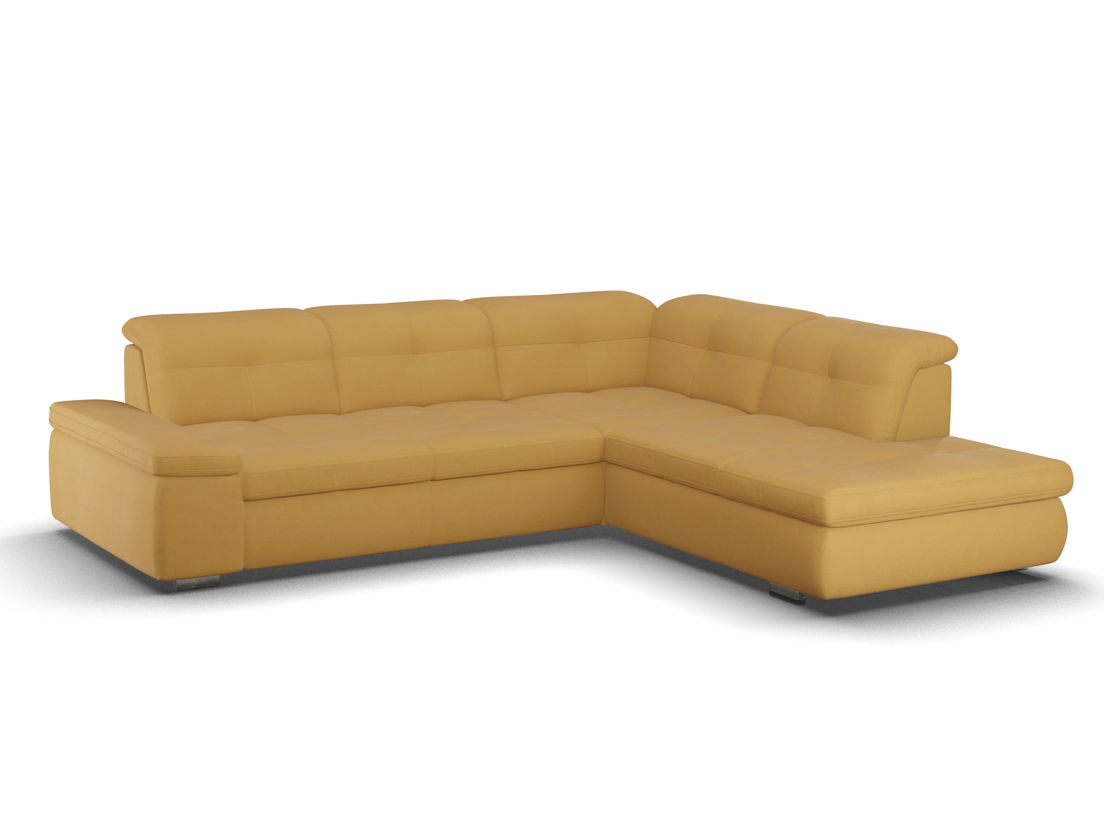 Ansicht des Produktes SC Smart 1001 Ecksofa rechts Abschluss offen in Stoff Gelb