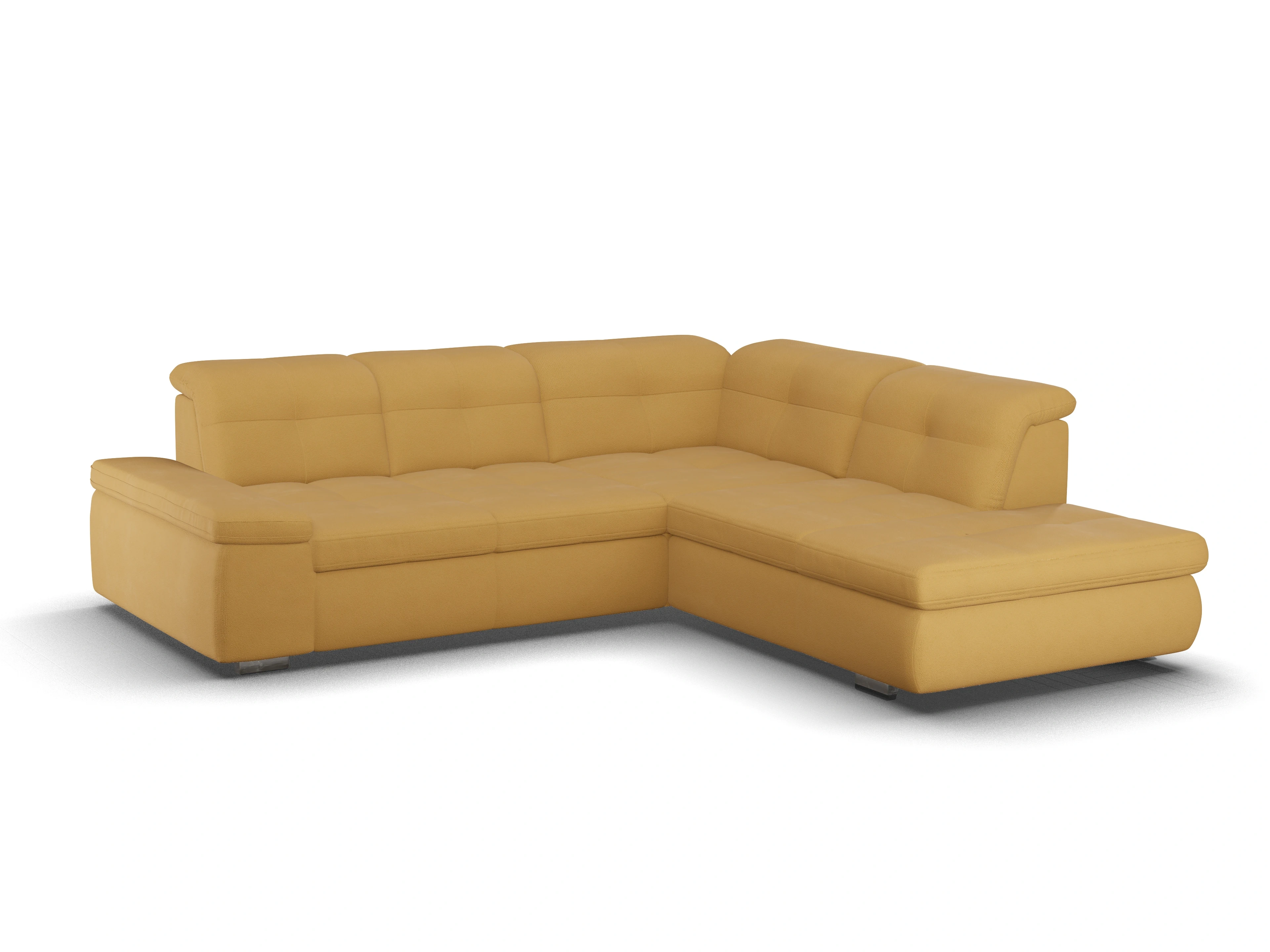 Sitz Concept smart 1001 Ecksofa 1,5Aho SE Medium R Ansicht des Produktes SC Smart 1001 Ecksofa rechts Abschluss offen in Stoff Gelb