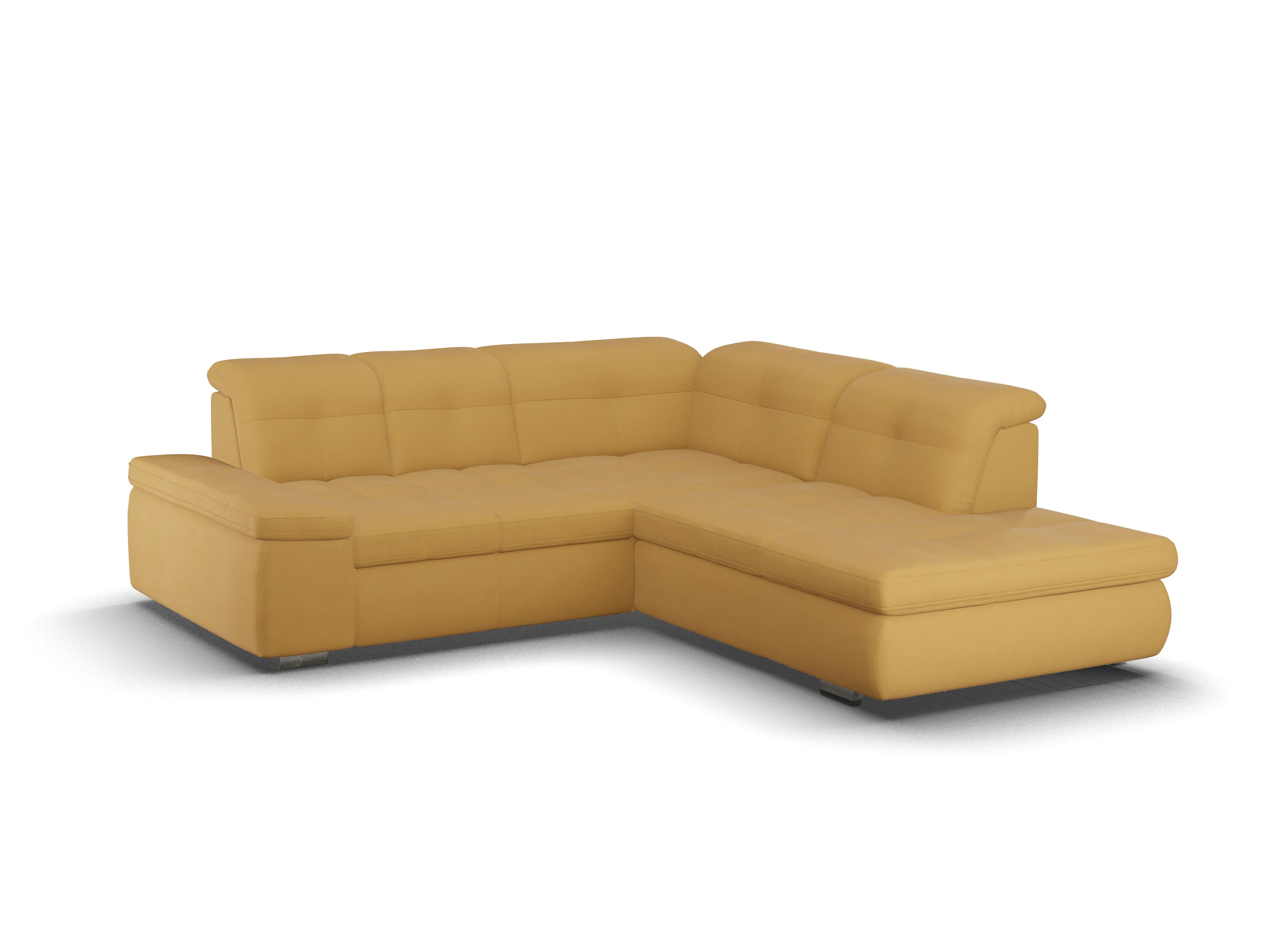 Ansicht des Produktes SC Smart 1001 Ecksofa rechts Abschluss offen in Stoff Gelb