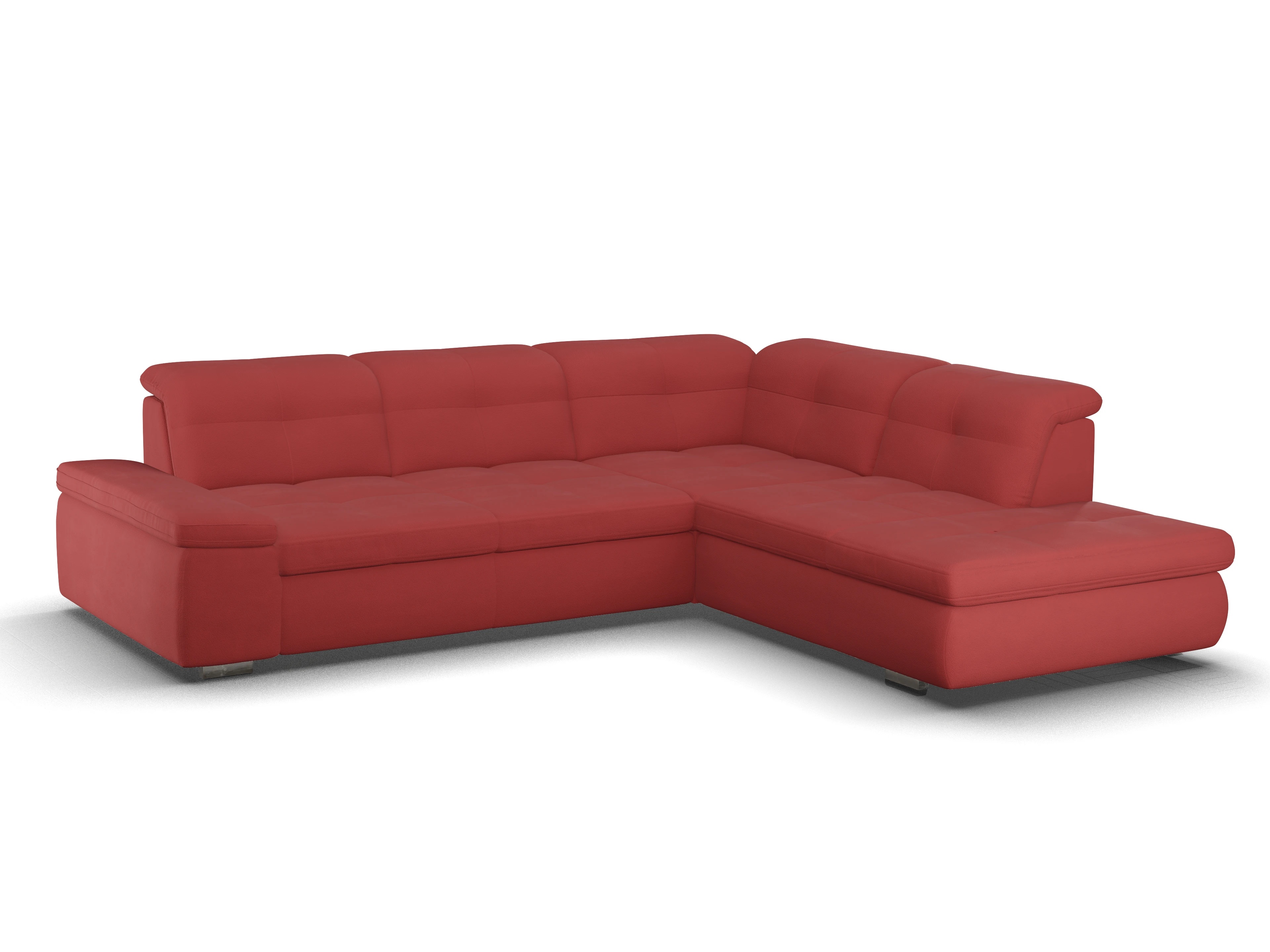 Ansicht des Produktes SC Smart 1001 Ecksofa rechts Abschluss offen in Stoff Rot