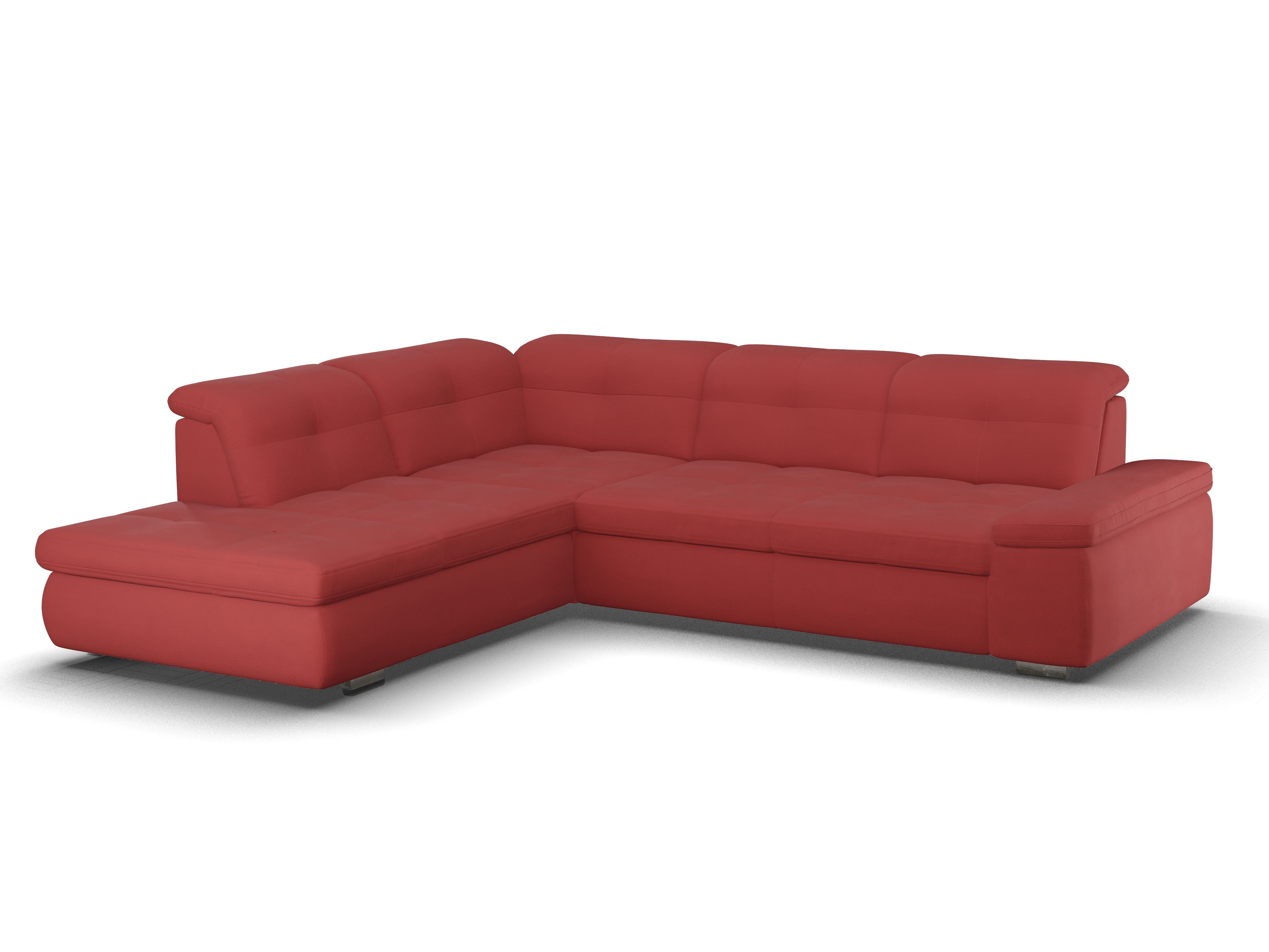 Ansicht des Produktes SC Smart 1001 Ecksofa links Abschluss offen in Stoff Rot