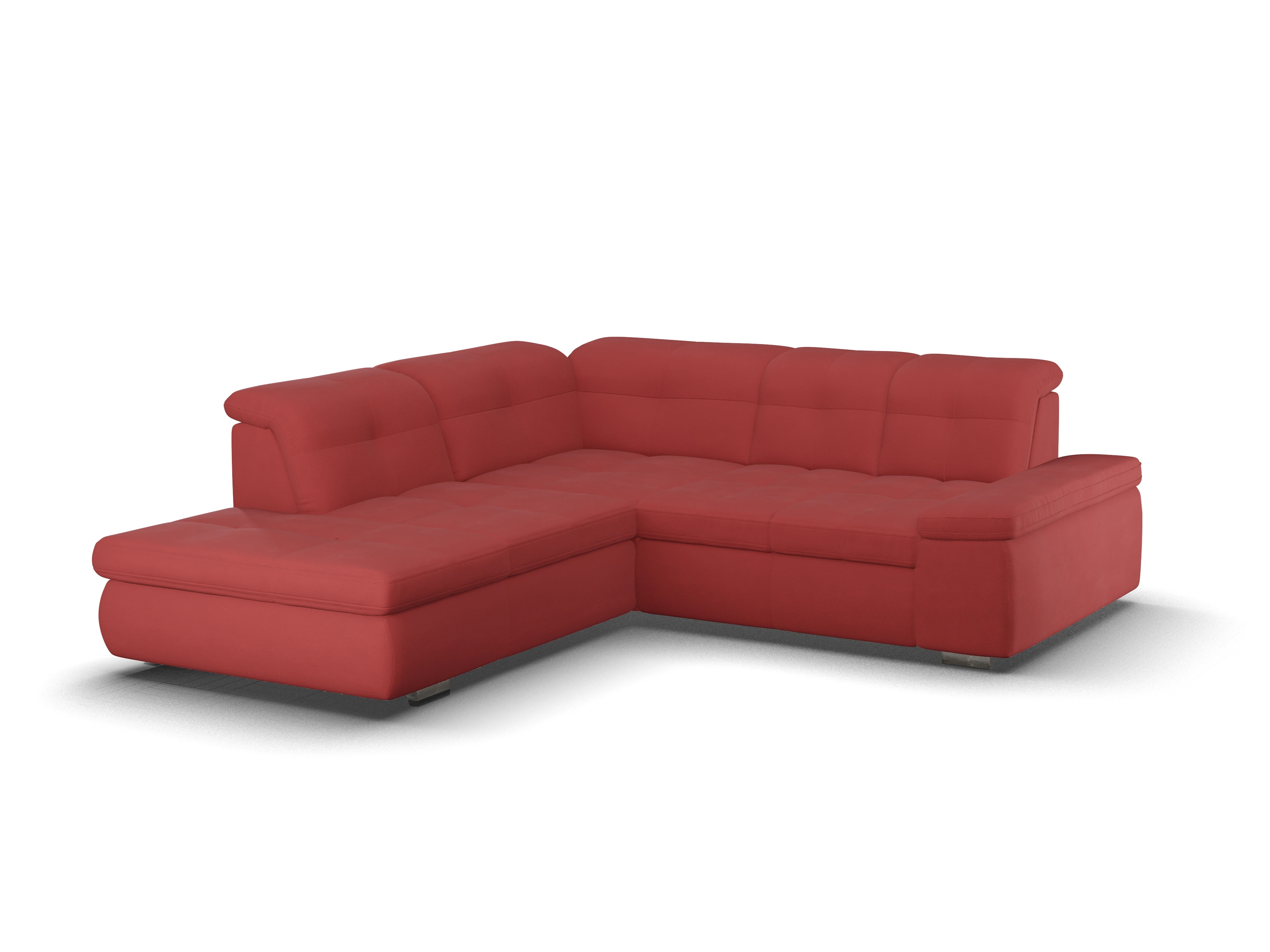 Ansicht des Produktes SC Smart 1001 Ecksofa links Abschluss offen in Stoff Rot
