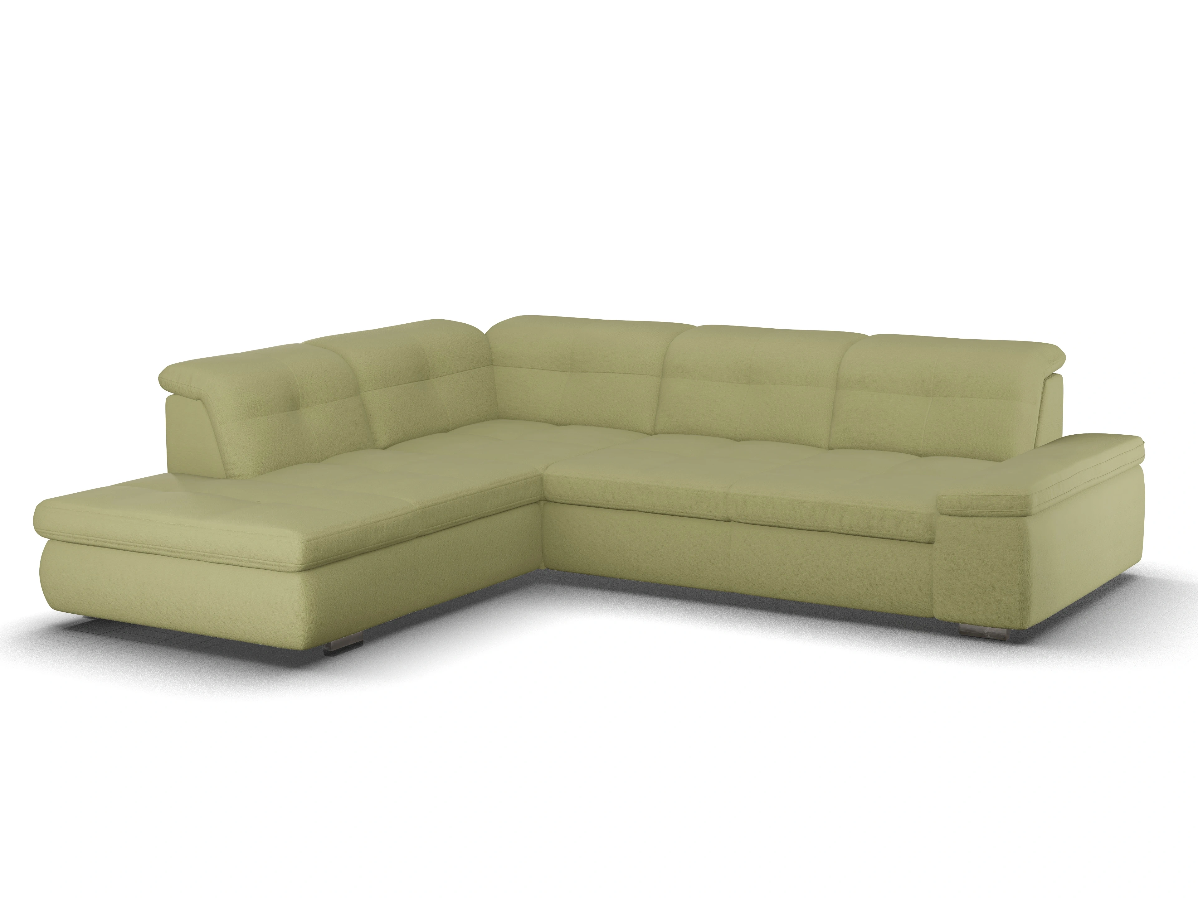 Sitz Concept smart 1001 Ecksofa 1,5Aho SE Large L Ansicht des Produktes SC Smart 1001 Ecksofa links Abschluss offen in Stoff Grün
