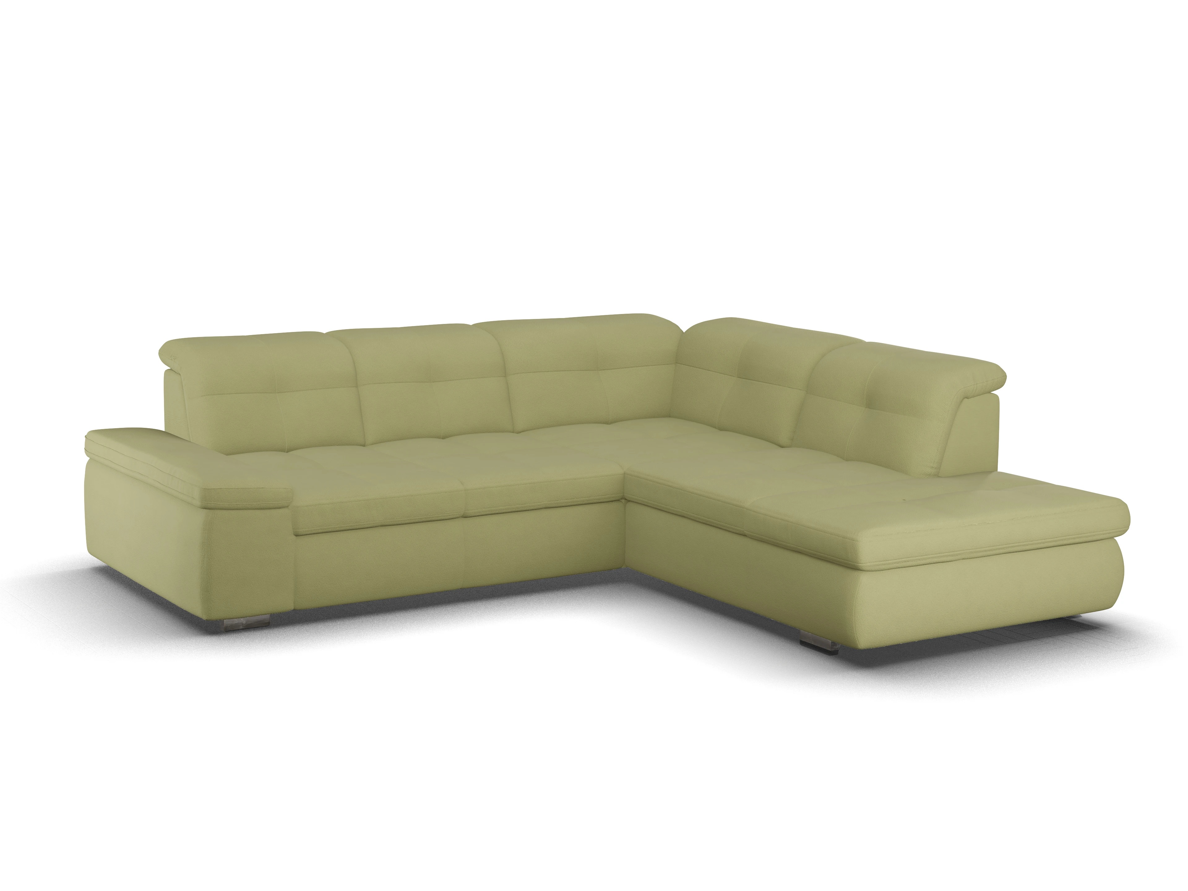 Ansicht des Produktes SC Smart 1001 Ecksofa rechts Abschluss offen in Stoff Grün