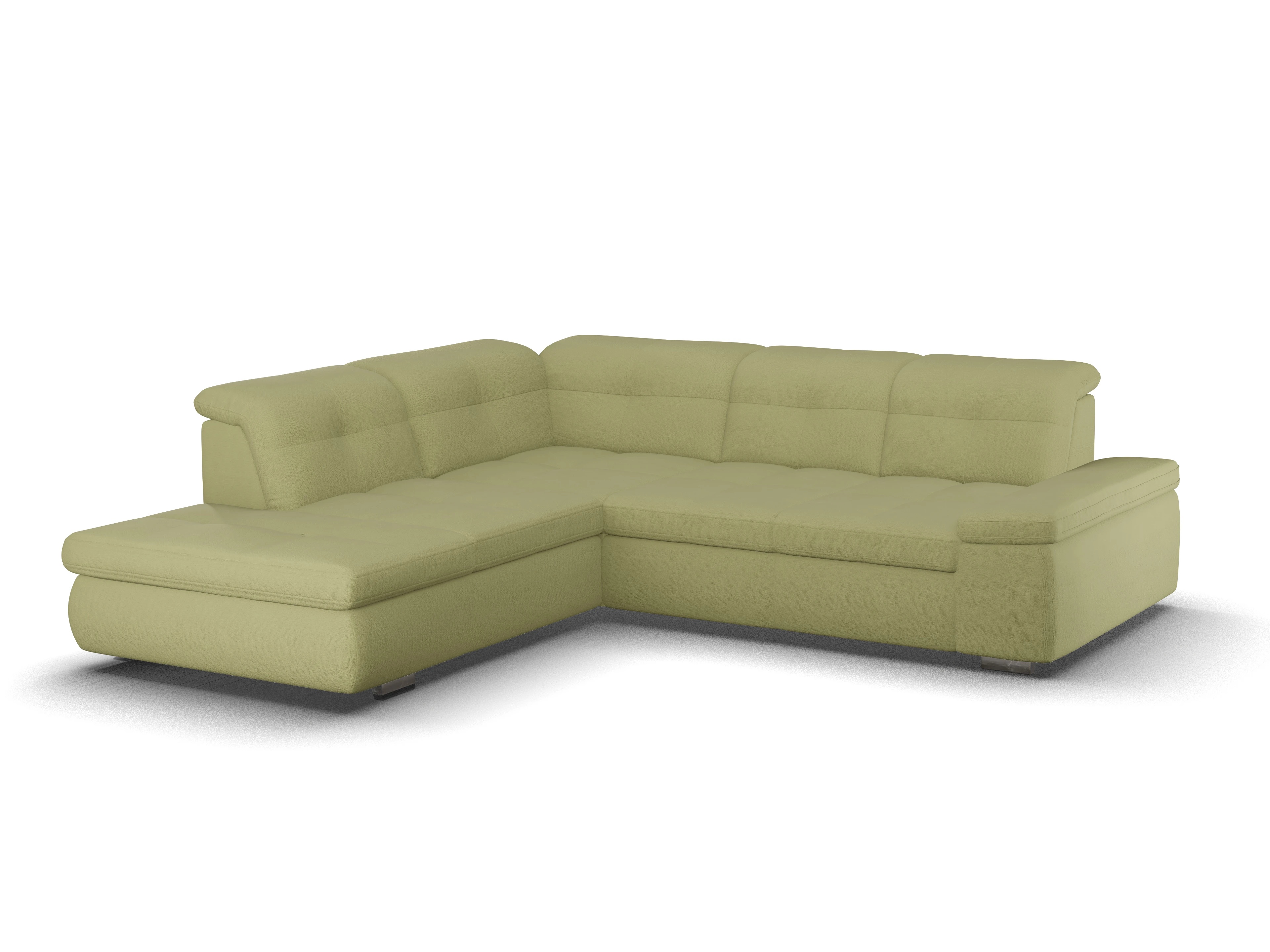 Ansicht des Produktes SC Smart 1001 Ecksofa links Abschluss offen in Stoff Grün