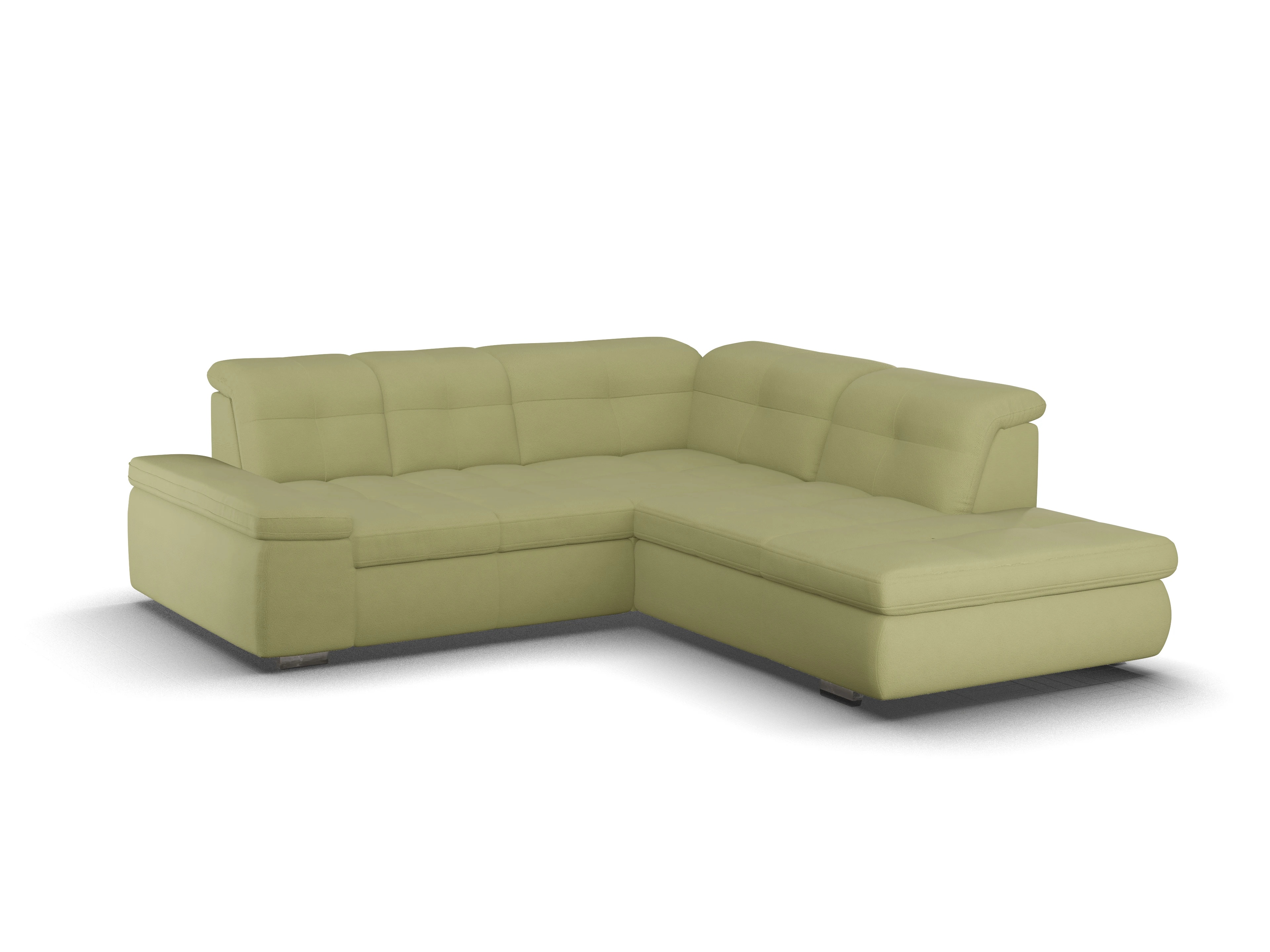 Ansicht des Produktes SC Smart 1001 Ecksofa rechts Abschluss offen in Stoff Grün