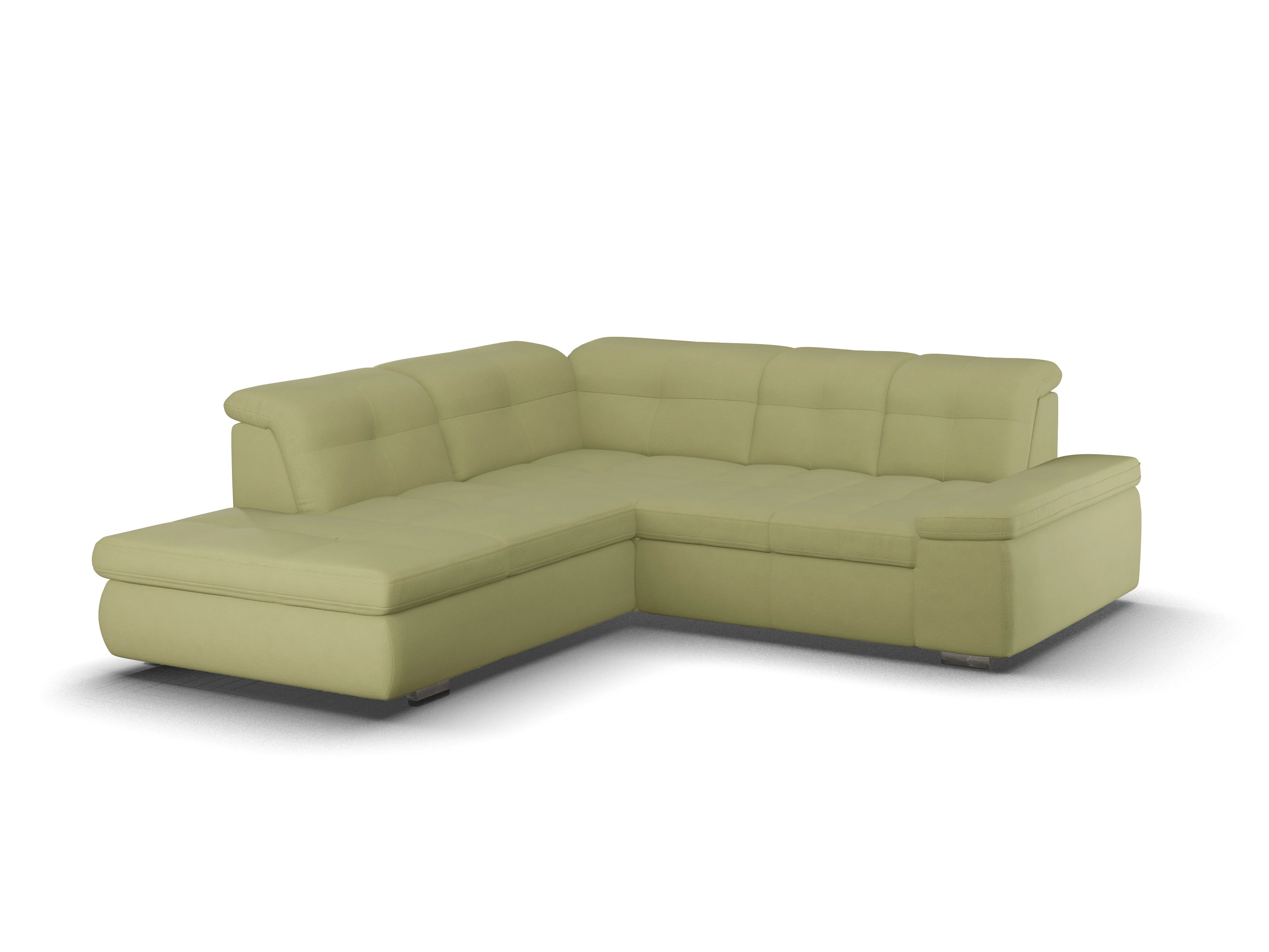 Ansicht des Produktes SC Smart 1001 Ecksofa links Abschluss offen in Stoff Grün