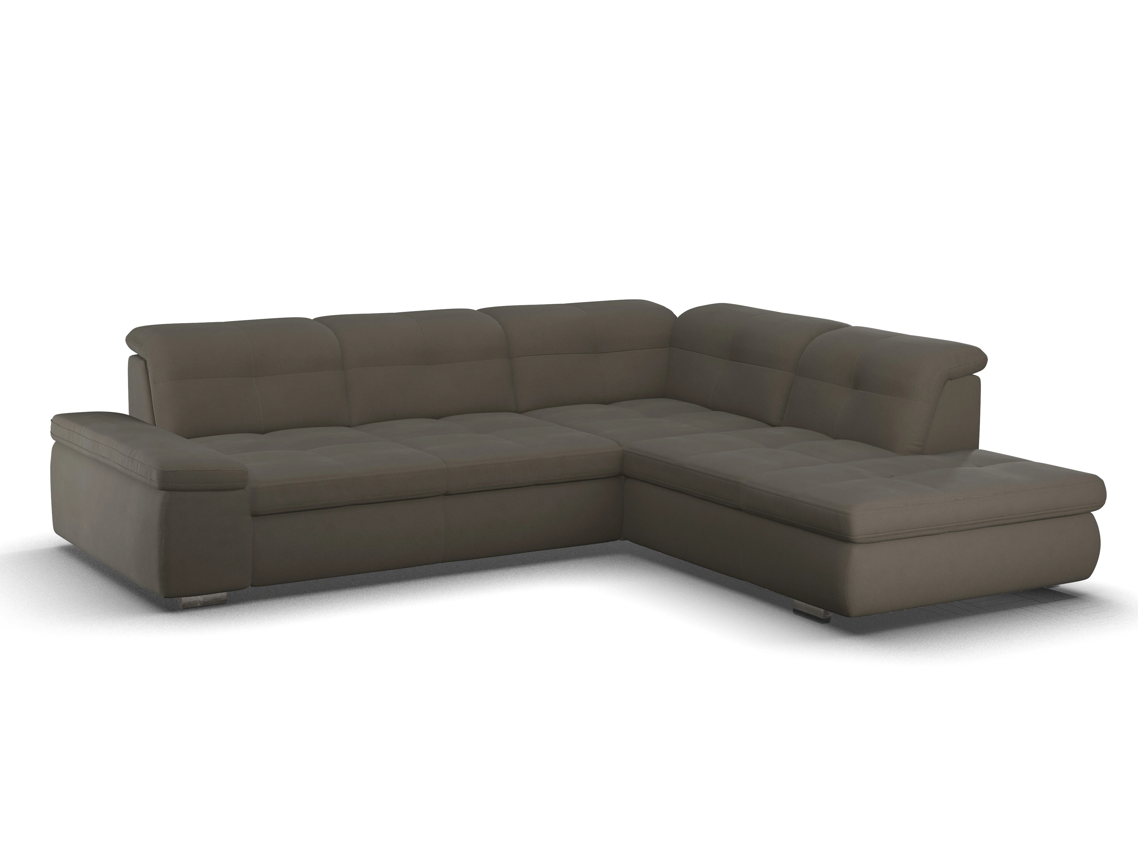 Ansicht des Produktes SC Smart 1001 Ecksofa rechts Abschluss offen in Stoff Braun