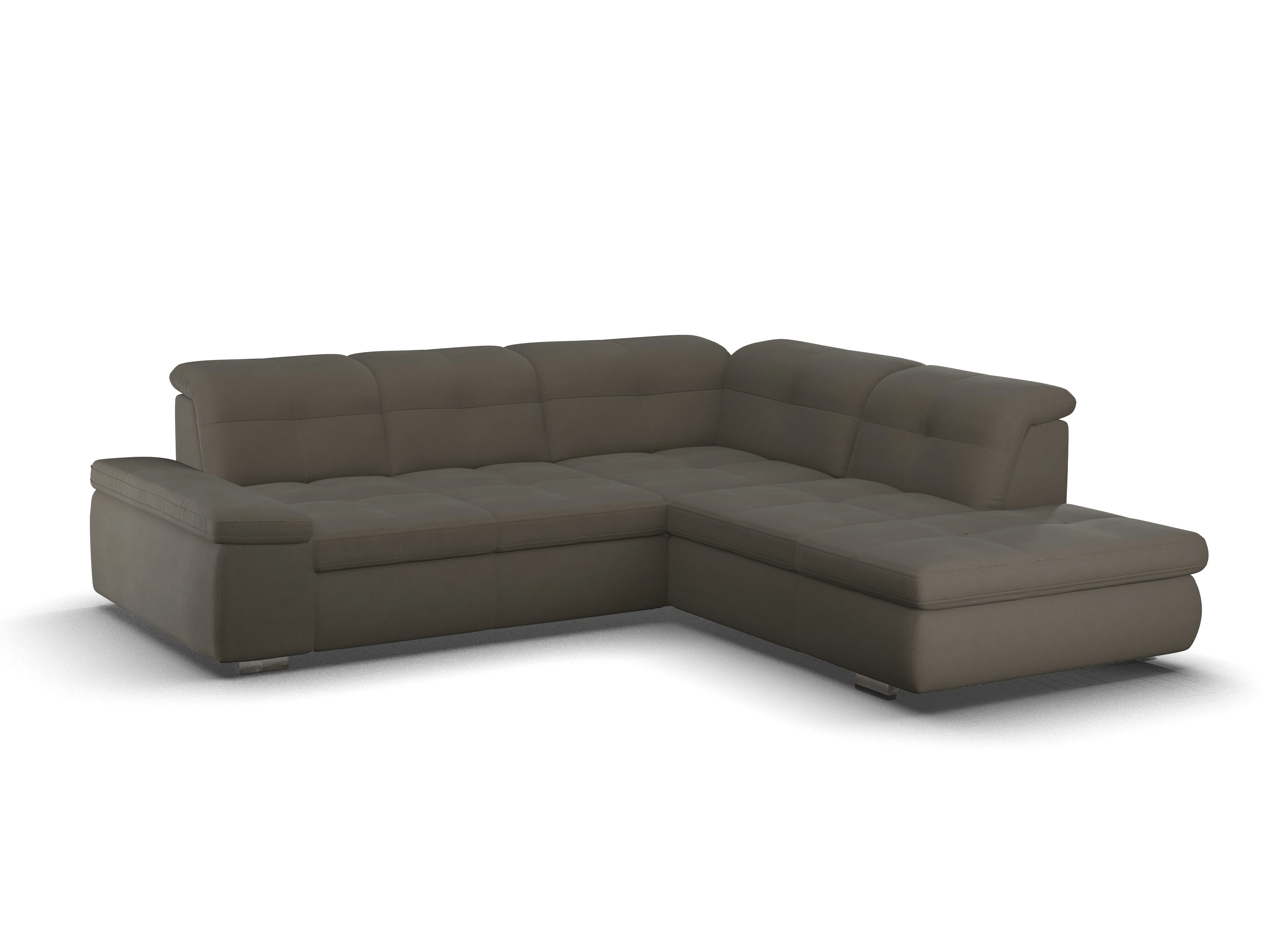 Ansicht des Produktes SC Smart 1001 Ecksofa rechts Abschluss offen in Stoff Braun