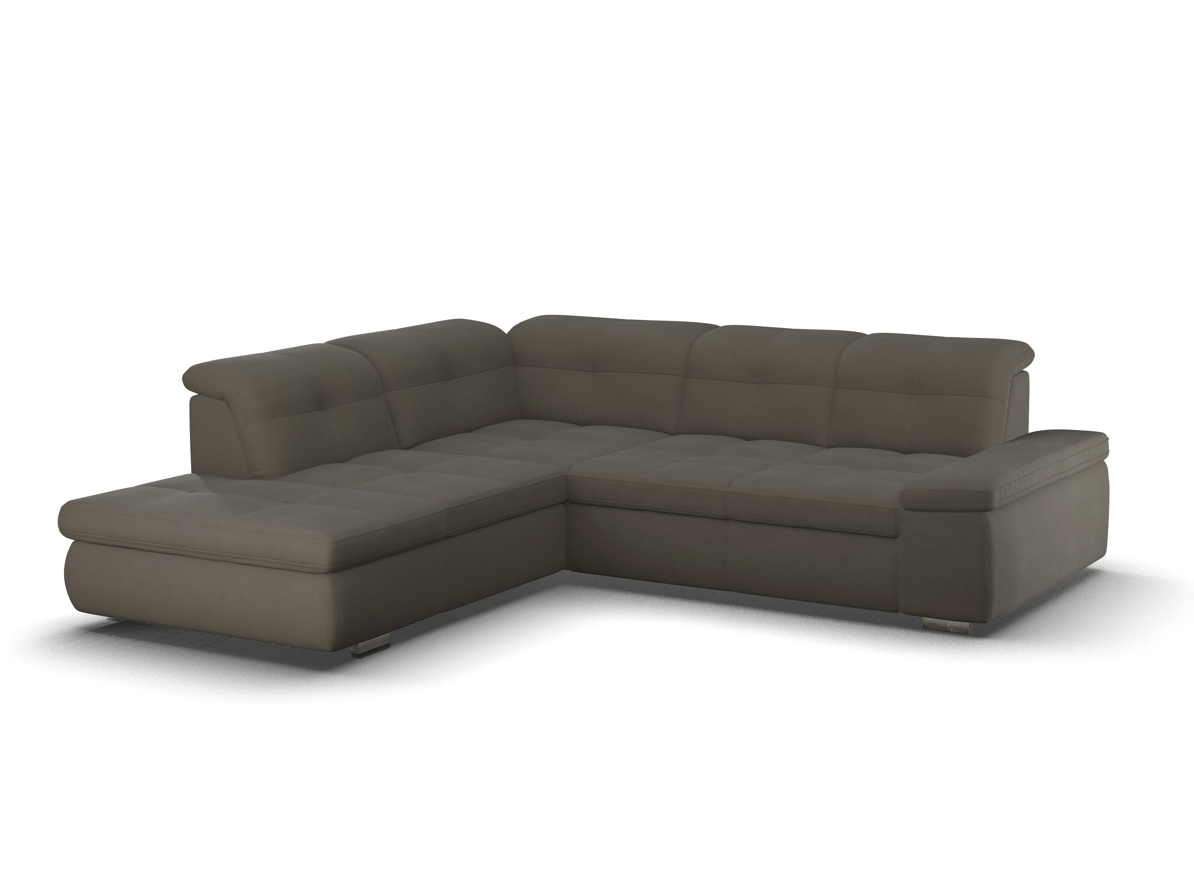 Ansicht des Produktes SC Smart 1001 Ecksofa links Abschluss offen in Stoff Braun