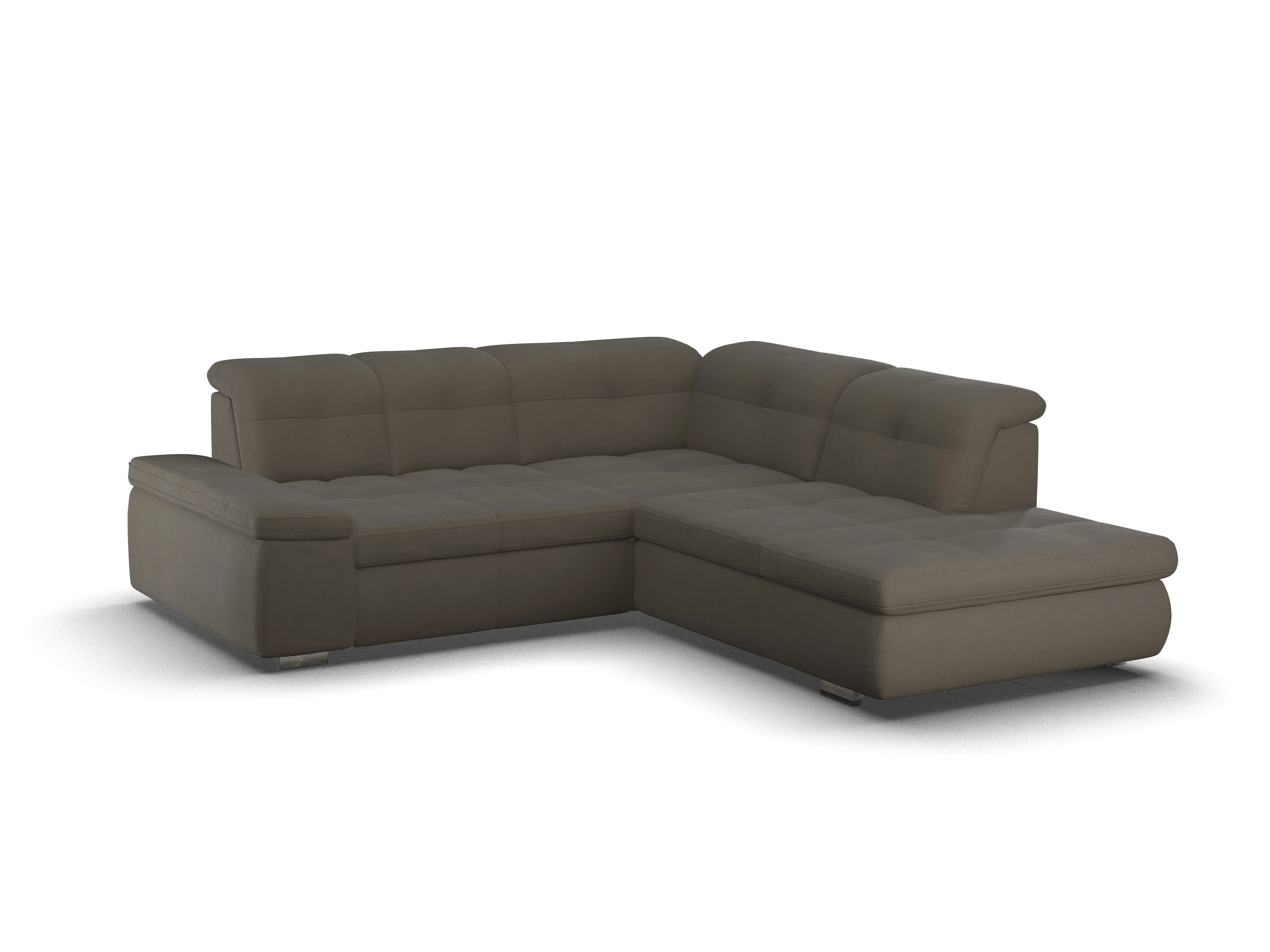 Ansicht des Produktes SC Smart 1001 Ecksofa rechts Abschluss offen in Stoff Braun