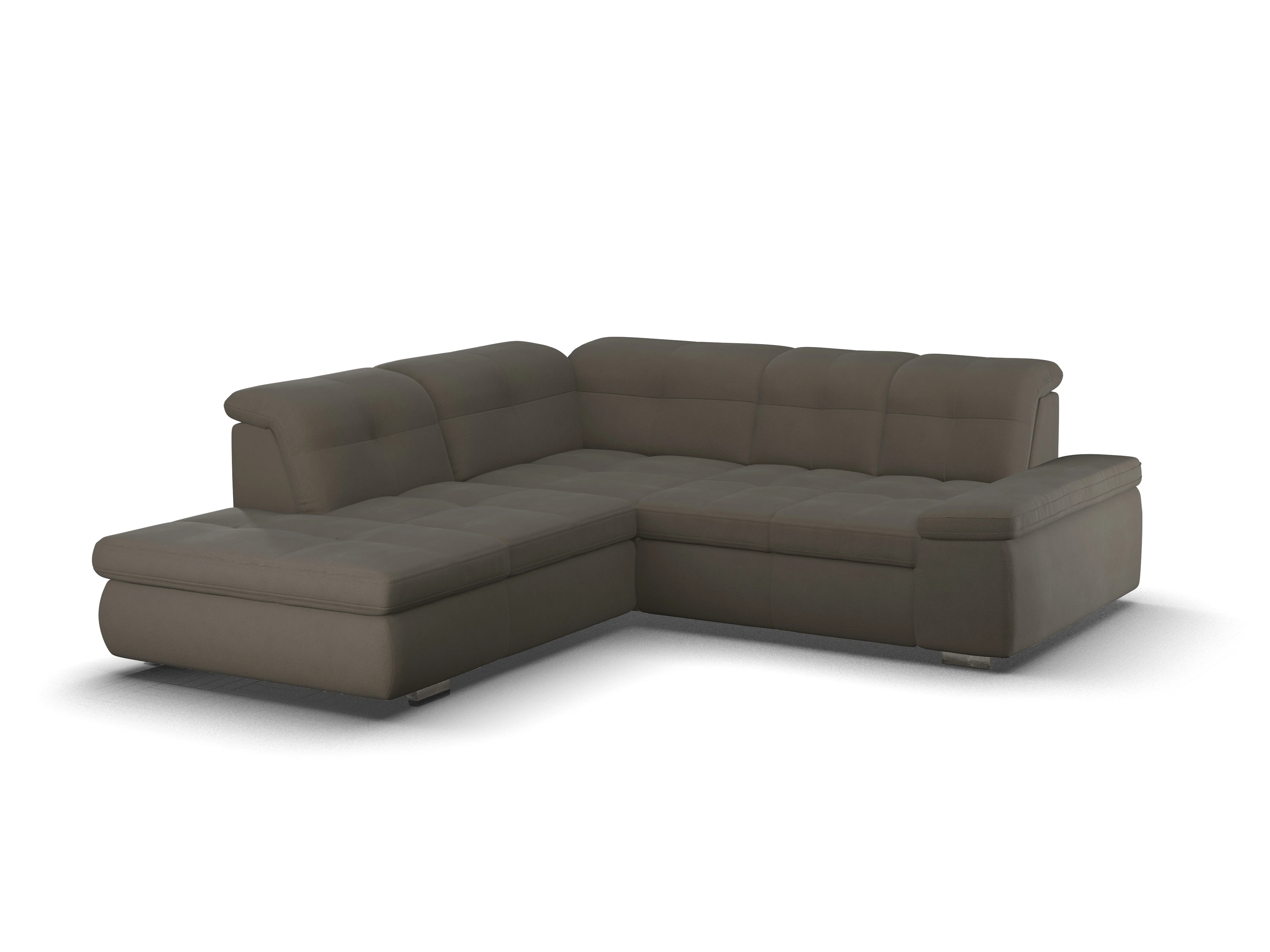 Ansicht des Produktes SC Smart 1001 Ecksofa links Abschluss offen in Stoff Braun