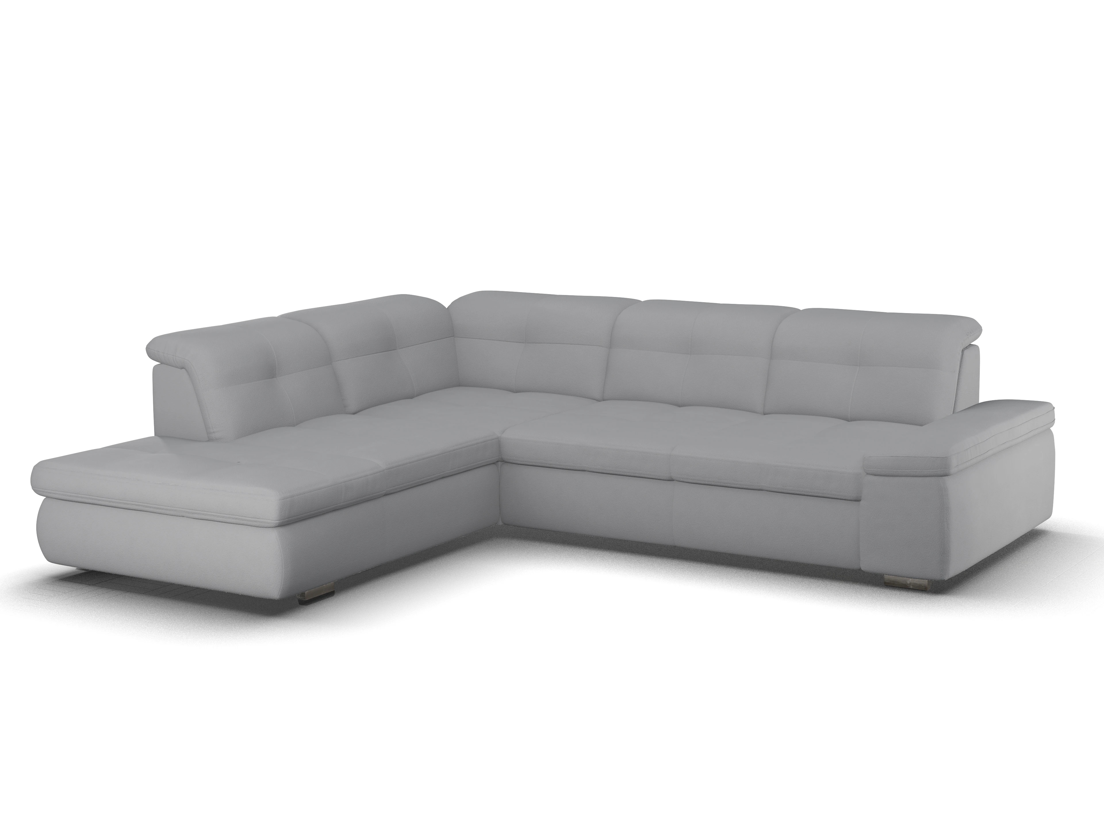 Ansicht des Produktes SC Smart 1001 Ecksofa links Abschluss offen in Stoff Grau