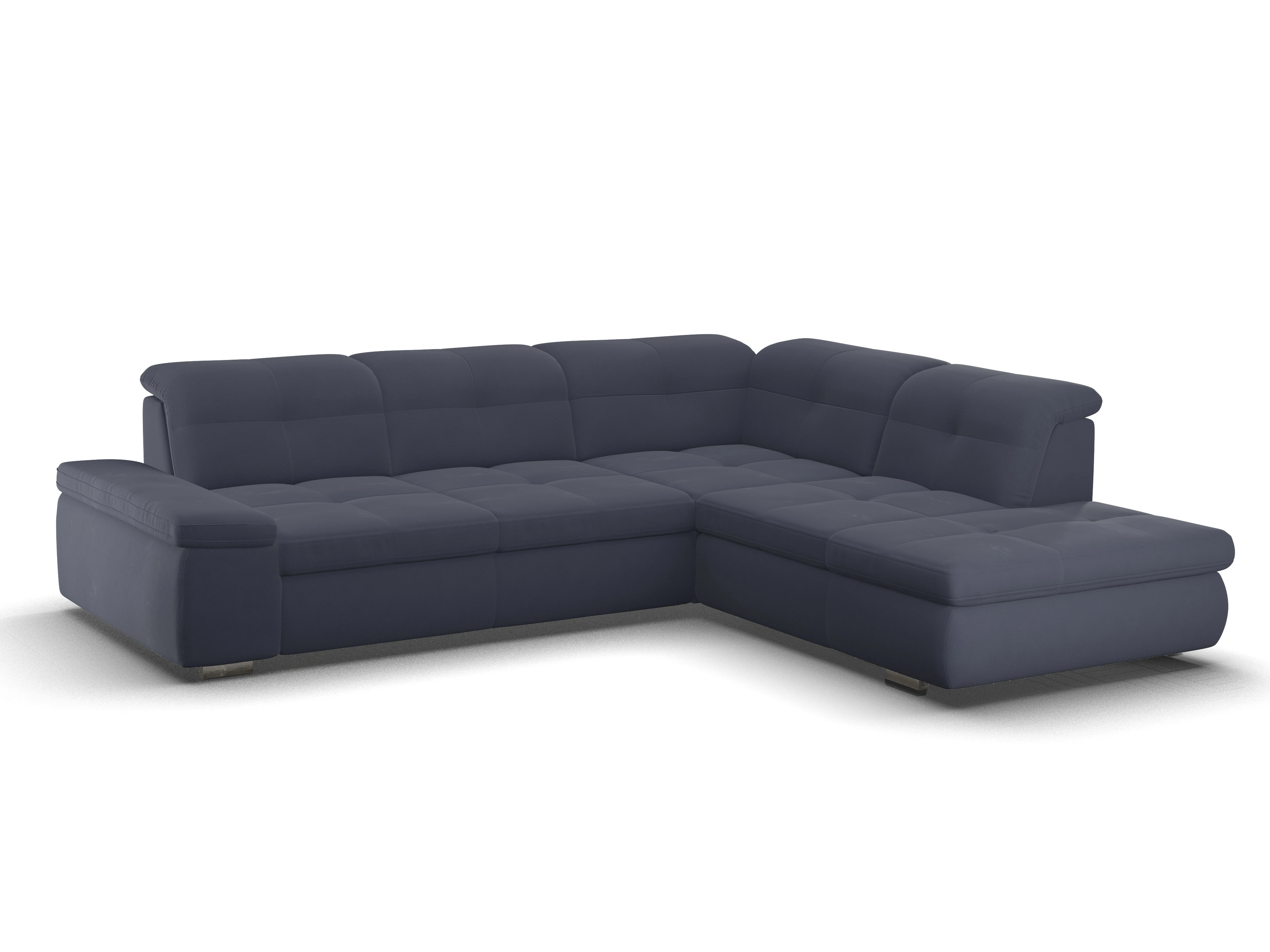 Ansicht des Produktes SC Smart 1001 Ecksofa rechts Abschluss offen in Stoff Blau