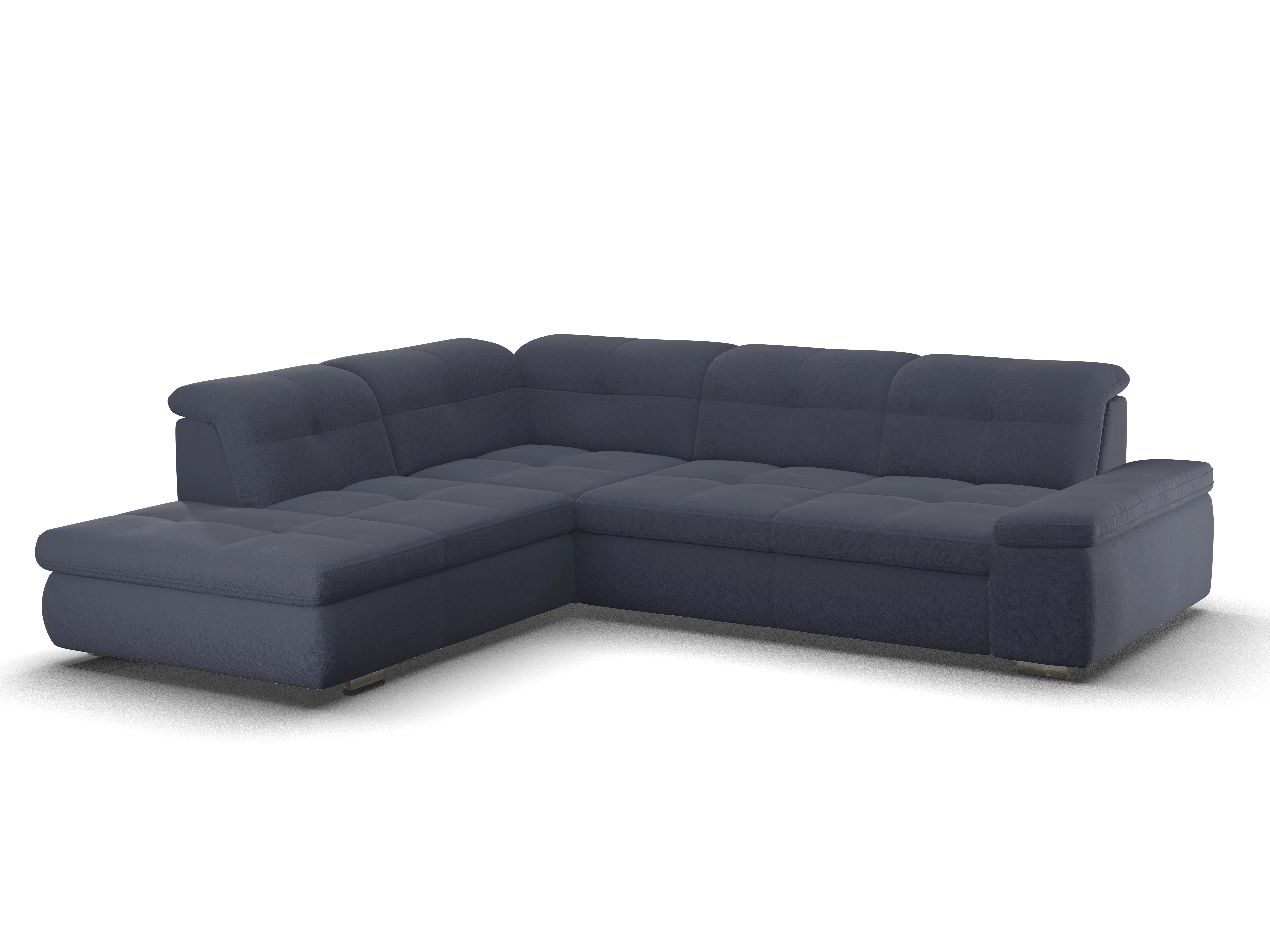 Ansicht des Produktes SC Smart 1001 Ecksofa links Abschluss offen in Stoff Blau