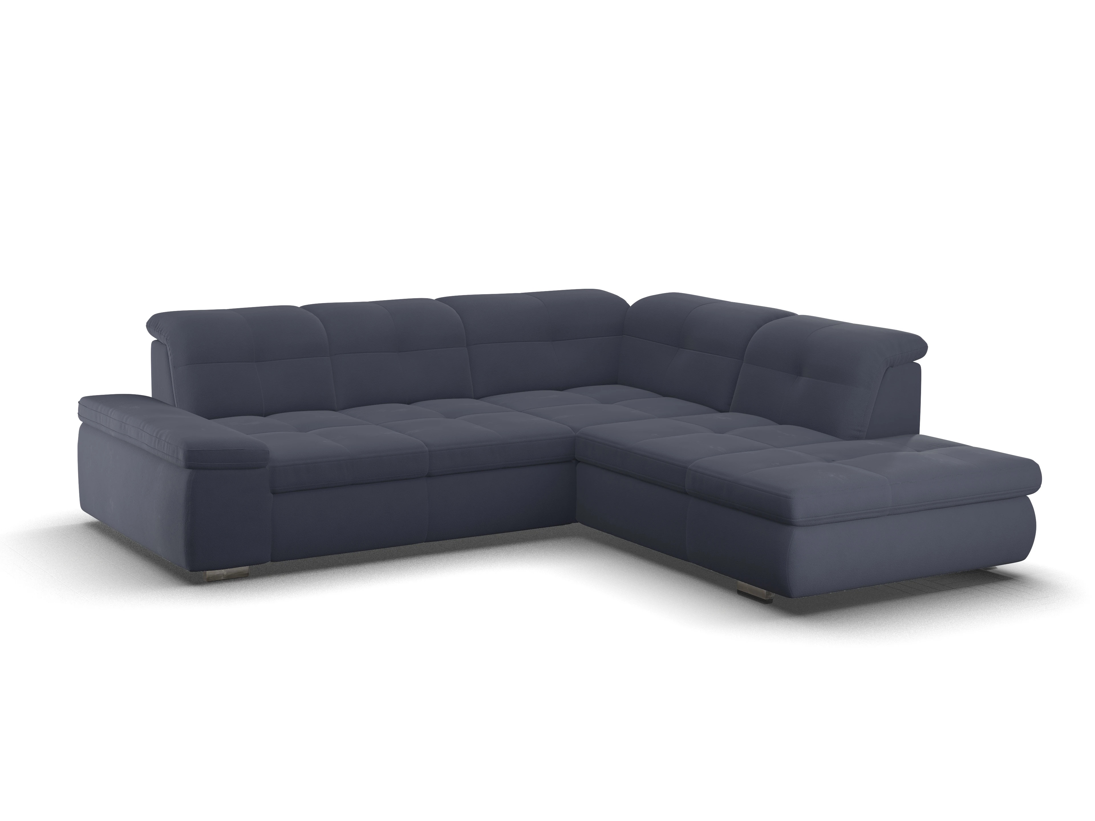 Ansicht des Produktes SC Smart 1001 Ecksofa rechts Abschluss offen in Stoff Blau