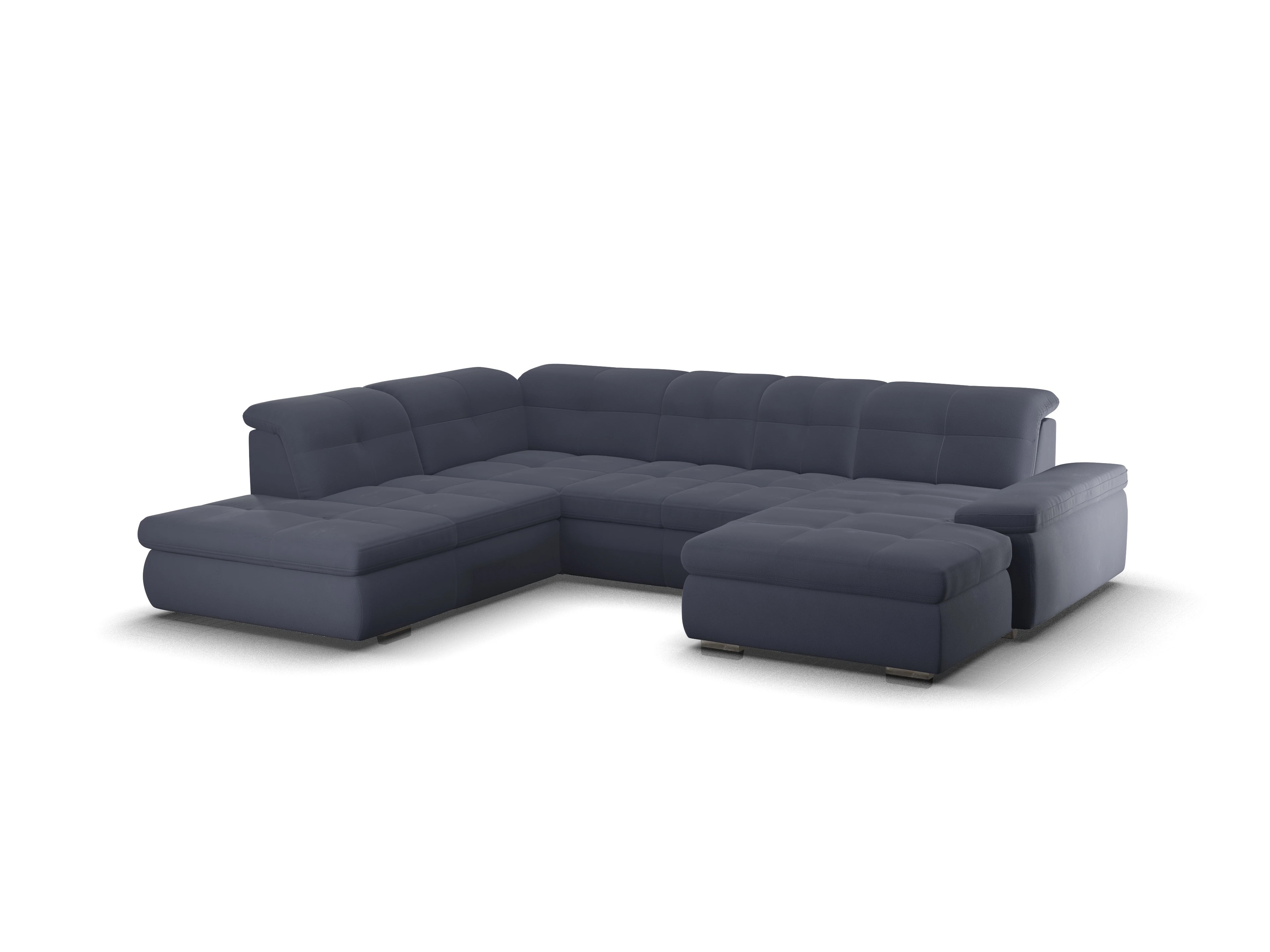 Ansicht des Produktes SC Smart 1001 Wohnlandschaft offen beidseitig in Stoff Blau