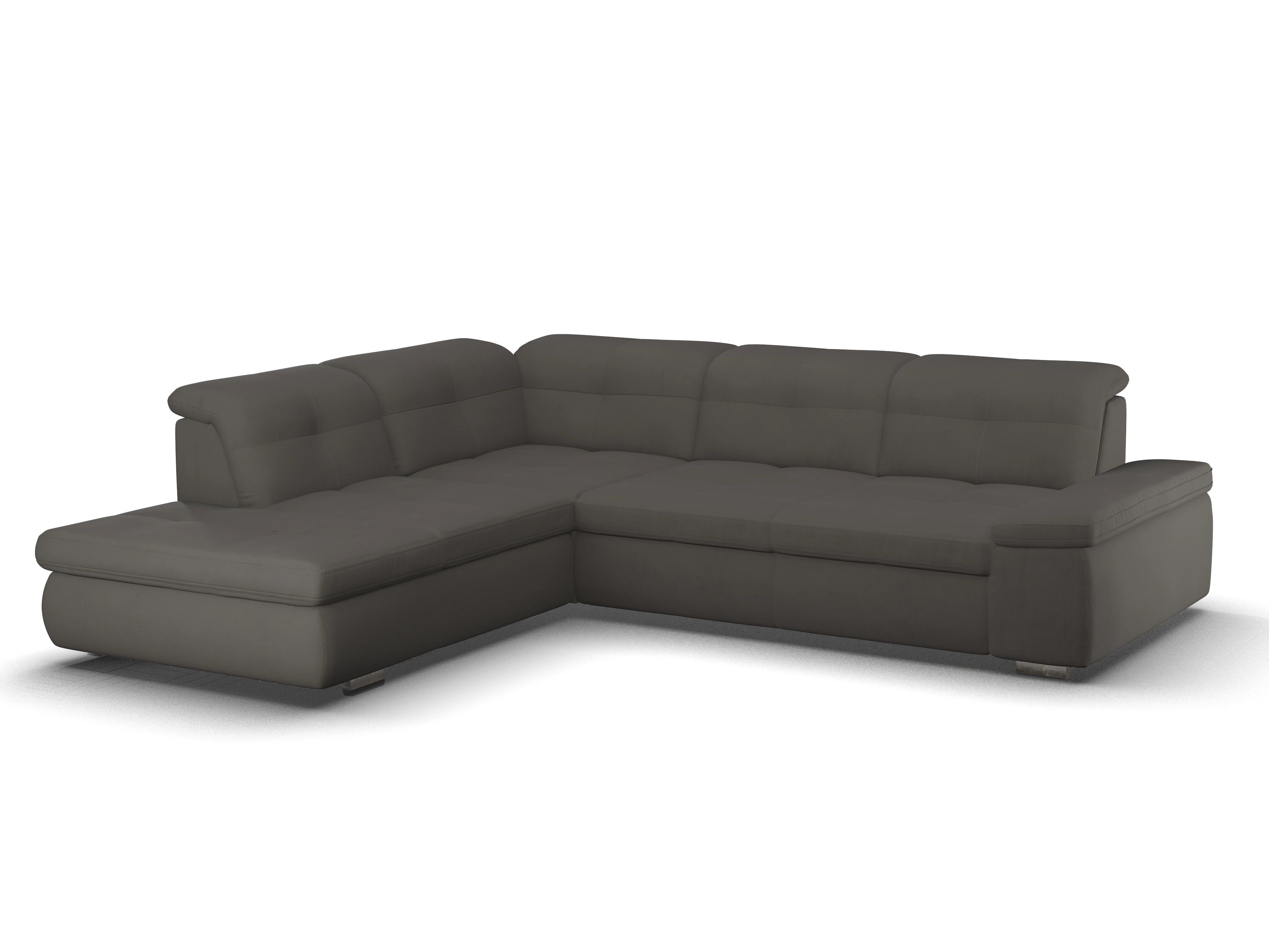 Ansicht des Produktes SC Smart 1001 Ecksofa links Abschluss offen in Stoff Grau