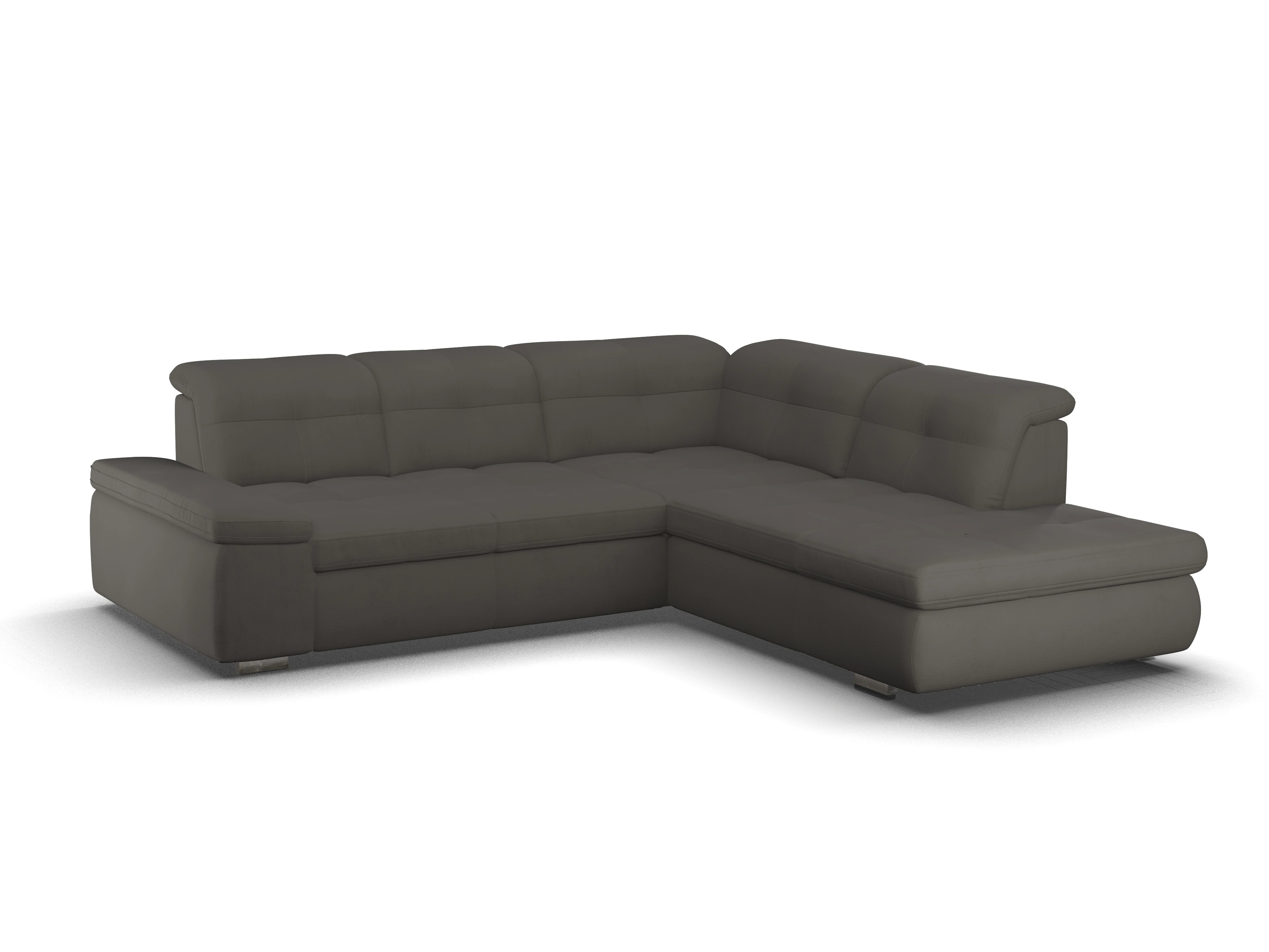 Ansicht des Produktes SC Smart 1001 Ecksofa rechts Abschluss offen in Stoff Grau