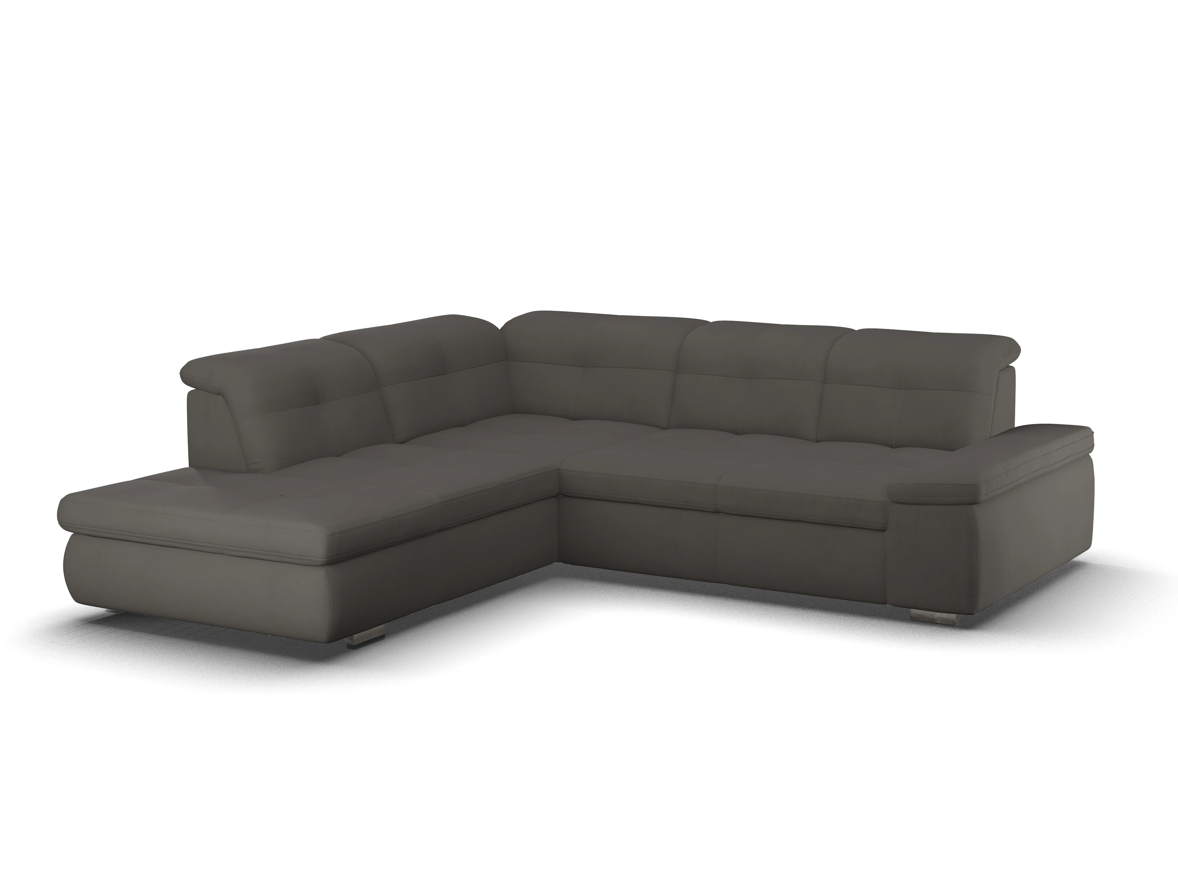 Sitz Concept smart 1001 Ecksofa 1,5Aho SE Medium L Ansicht des Produktes SC Smart 1001 Ecksofa links Abschluss offen in Stoff Grau