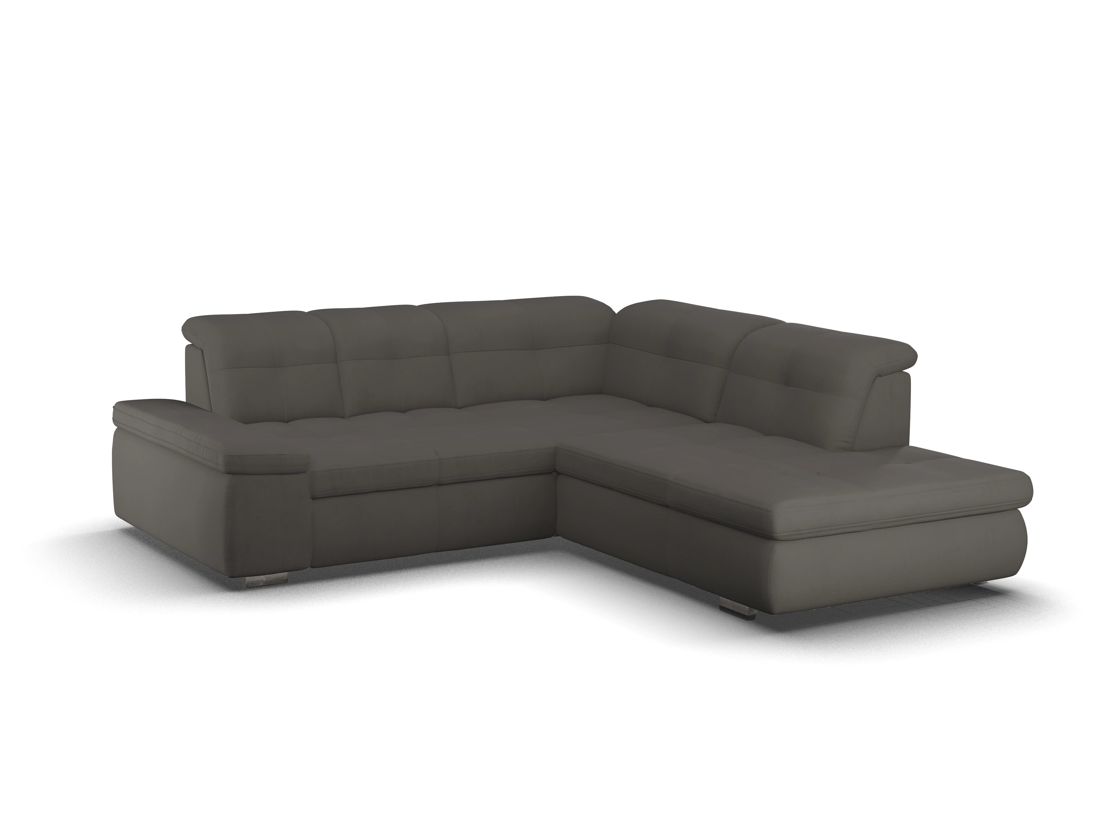 Ansicht des Produktes SC Smart 1001 Ecksofa rechts Abschluss offen in Stoff Grau