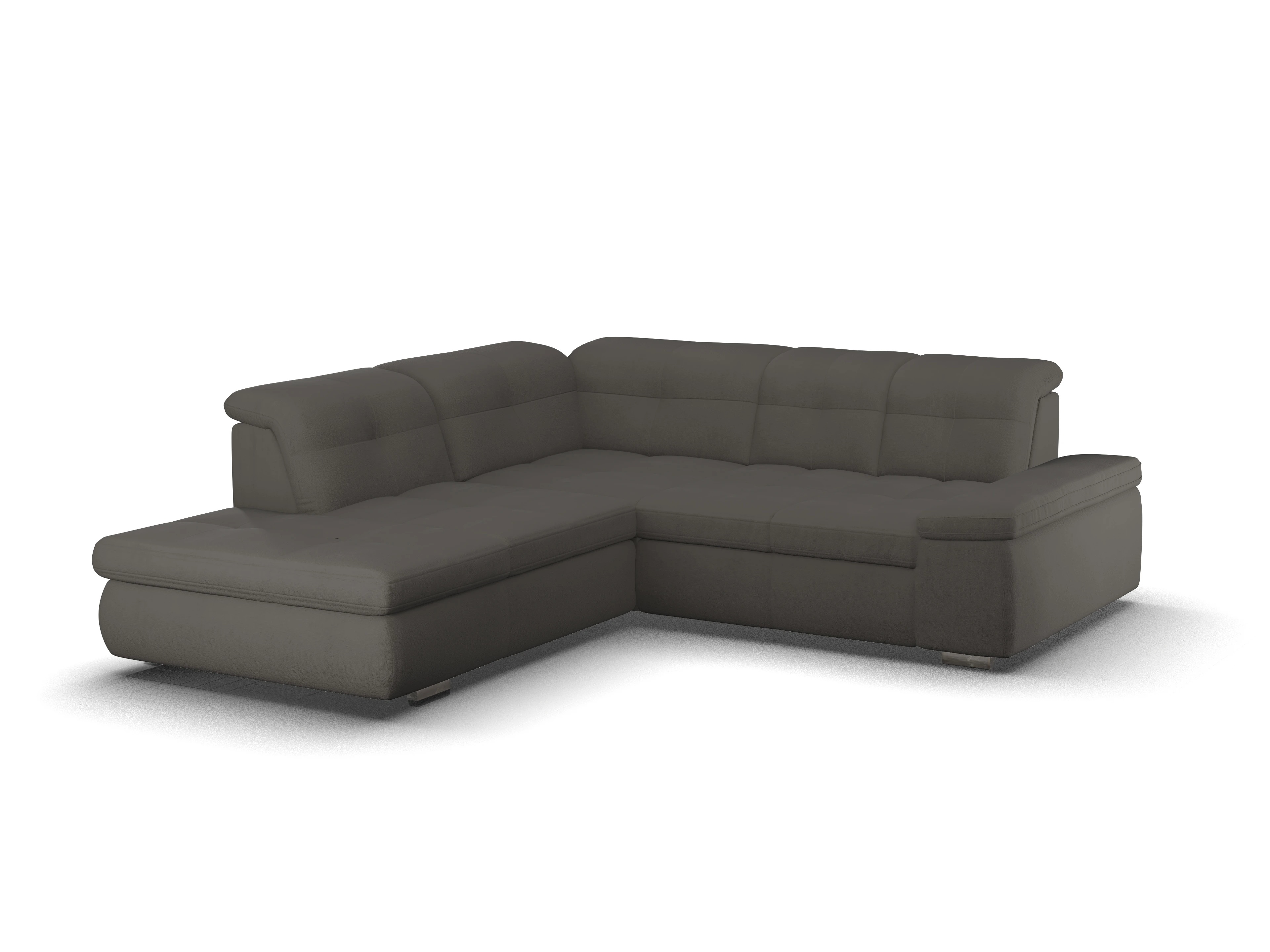 Ansicht des Produktes SC Smart 1001 Ecksofa links Abschluss offen in Stoff Grau