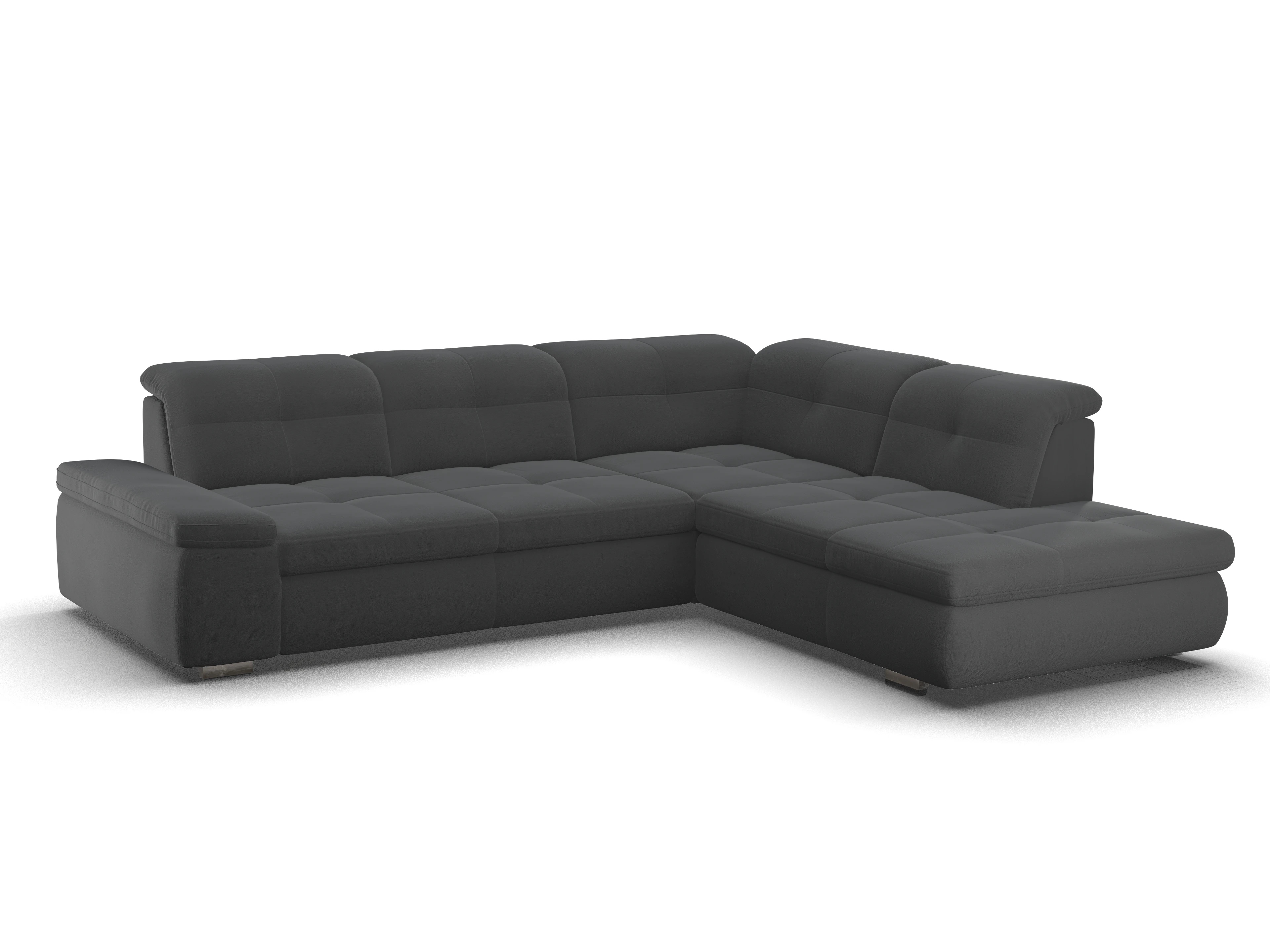 Ansicht des Produktes SC Smart 1001 Ecksofa rechts Abschluss offen in Stoff Schwarz