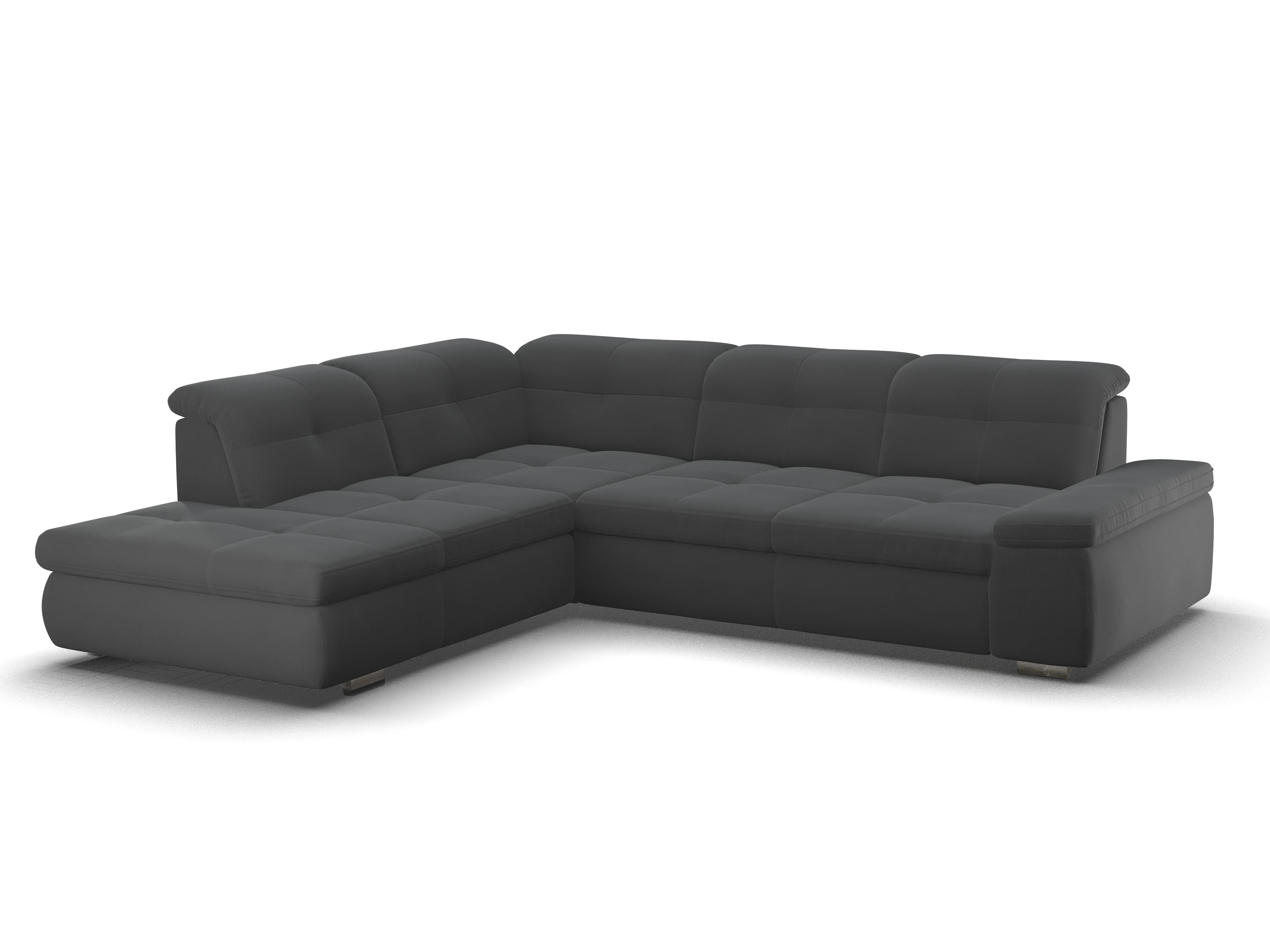 Ansicht des Produktes SC Smart 1001 Ecksofa links Abschluss offen in Stoff Schwarz