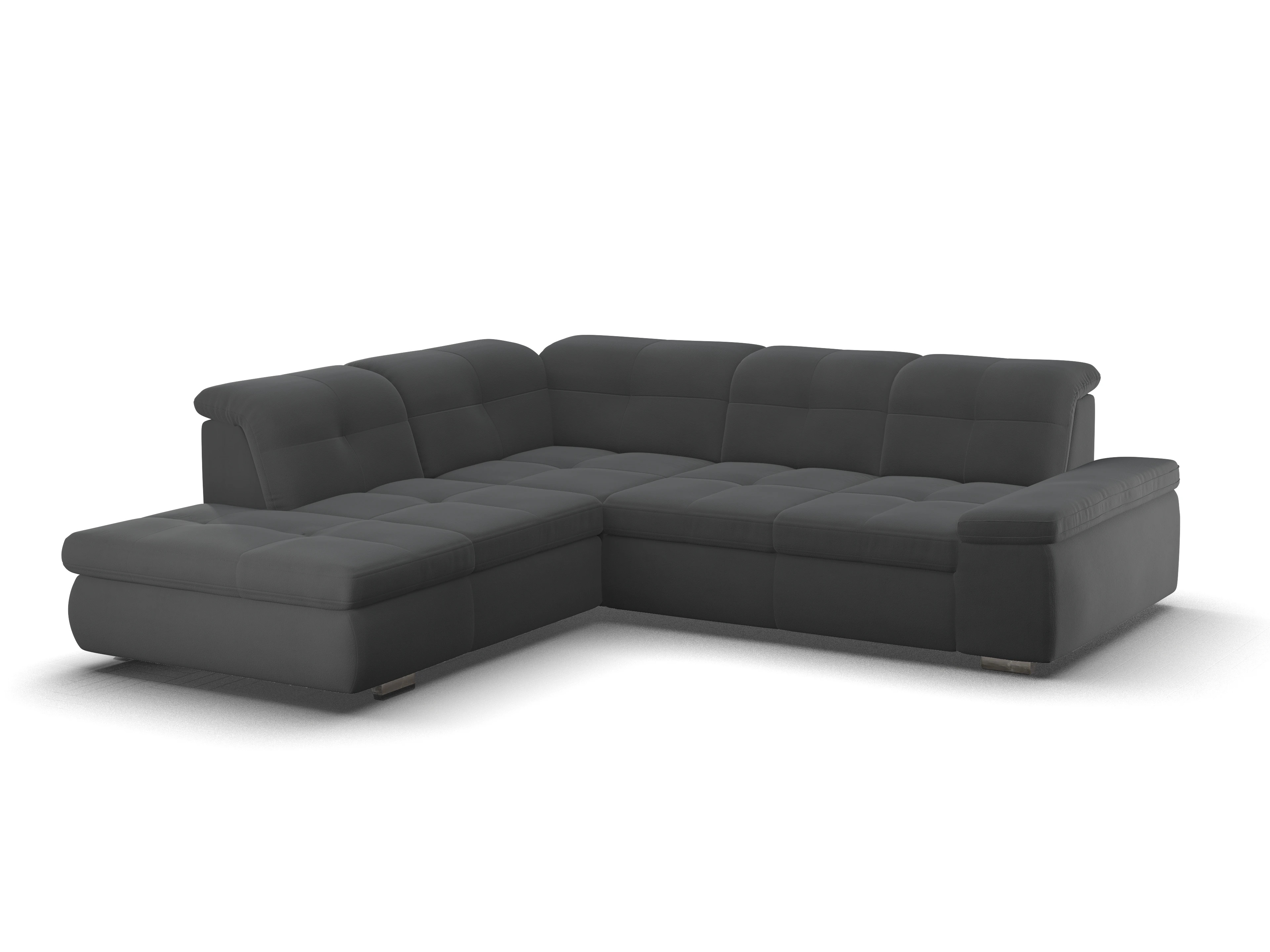 Ansicht des Produktes SC Smart 1001 Ecksofa links Abschluss offen in Stoff Schwarz