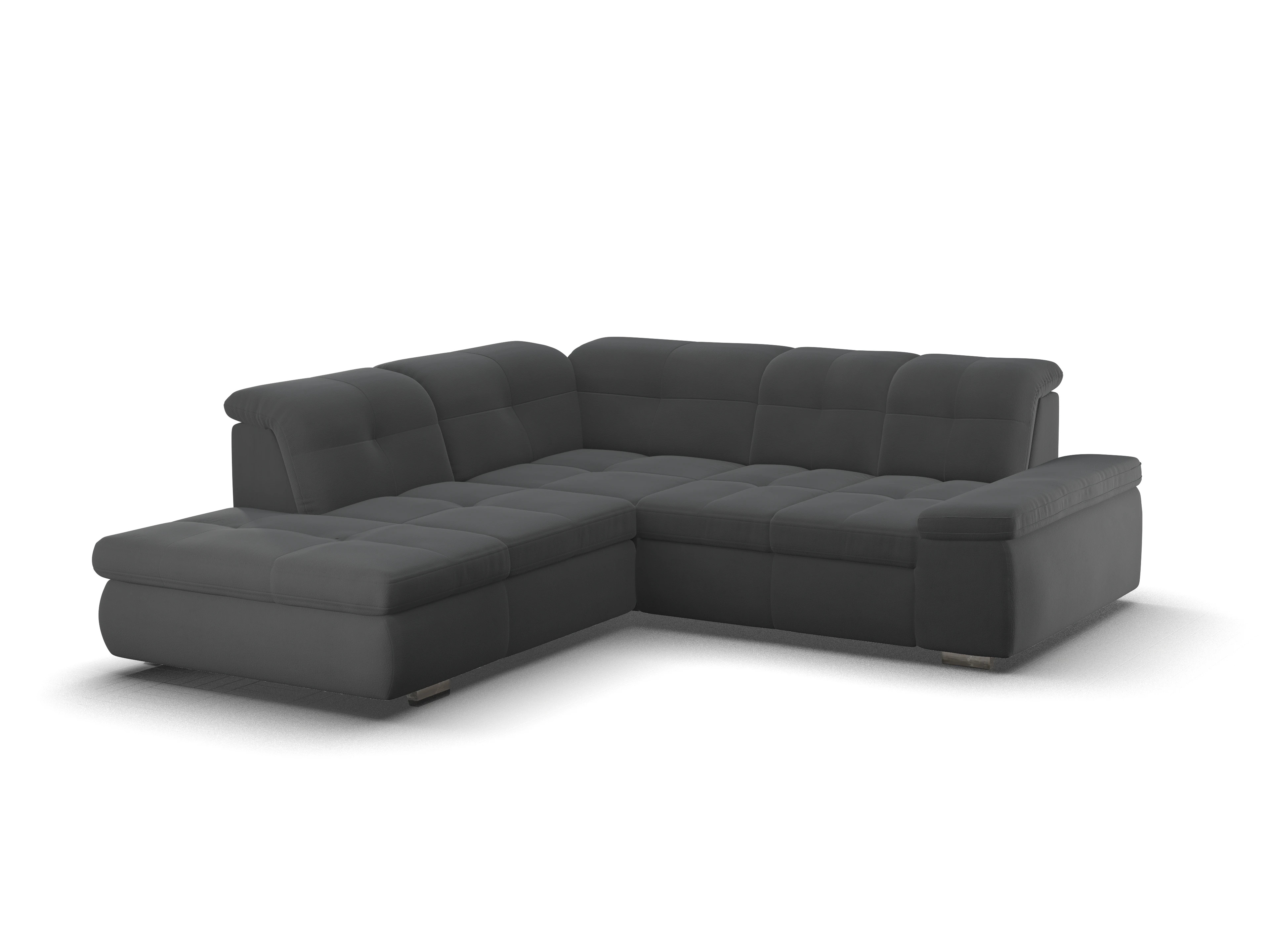 Ansicht des Produktes SC Smart 1001 Ecksofa links Abschluss offen in Stoff Schwarz