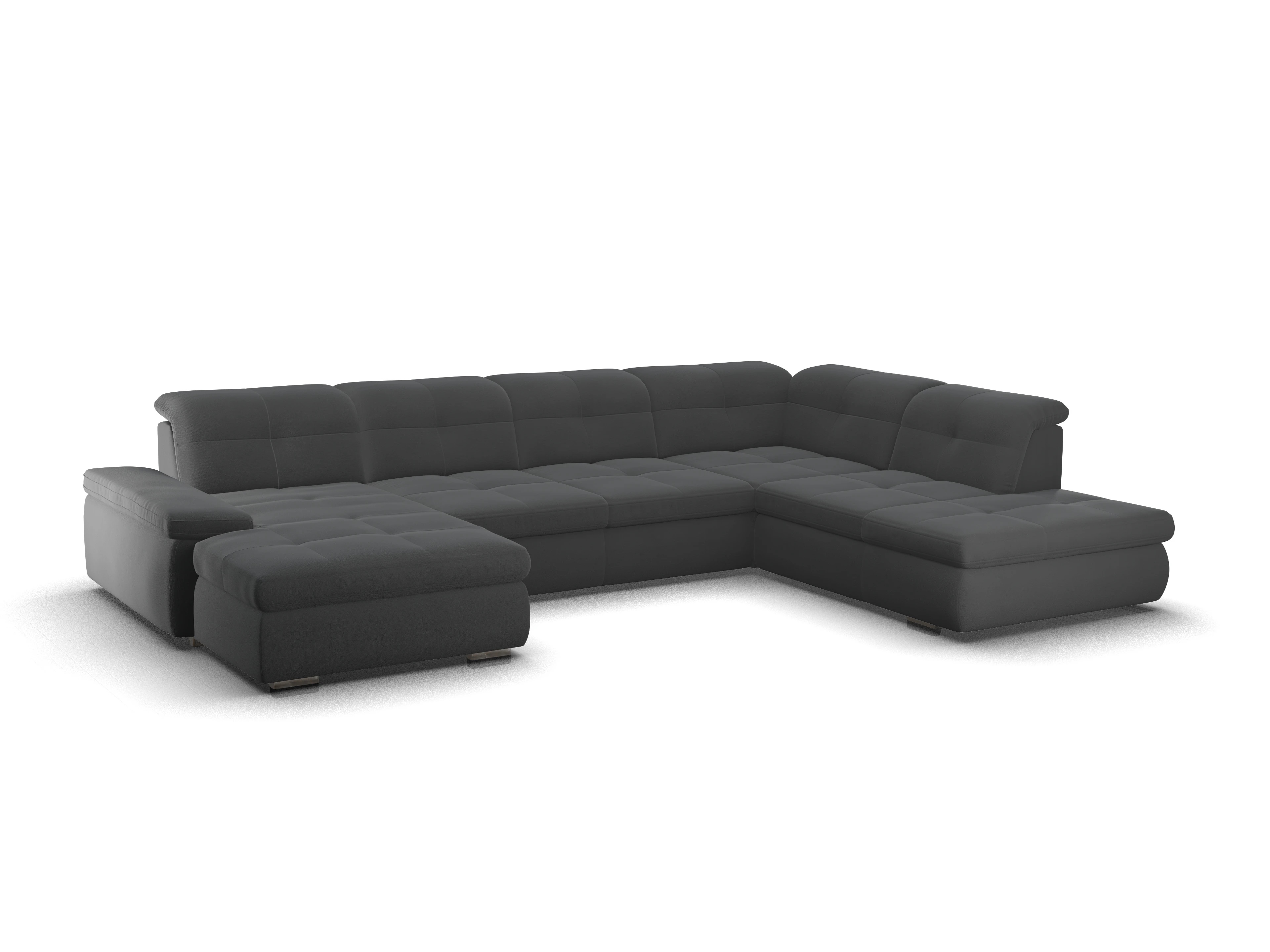 Ansicht des Produktes SC Smart 1001 Wohnlandschaft offen beidseitig in Stoff Schwarz