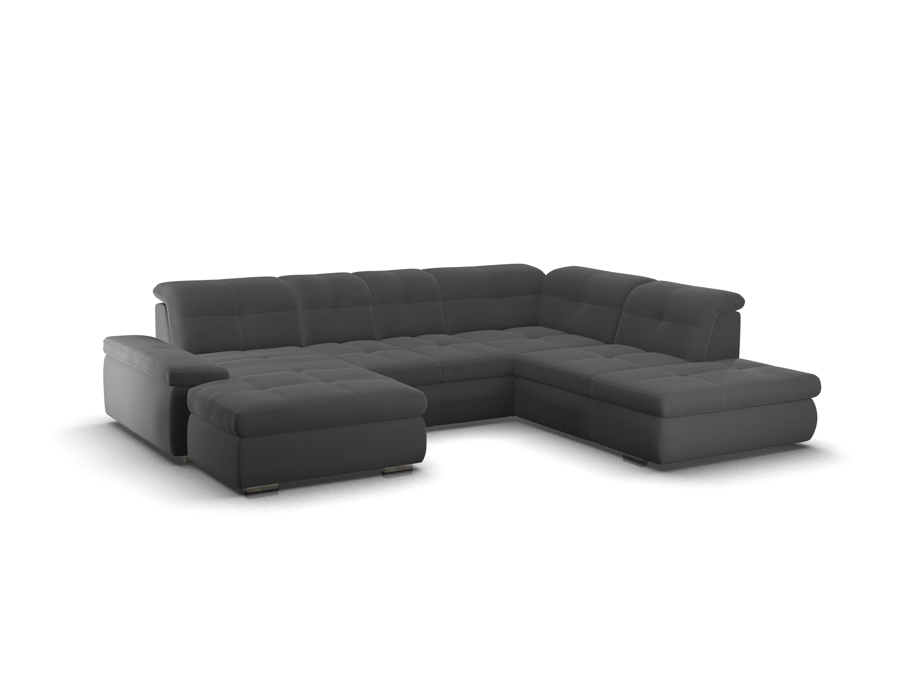 Ansicht des Produktes SC Smart 1001 Wohnlandschaft offen beidseitig in Stoff Schwarz