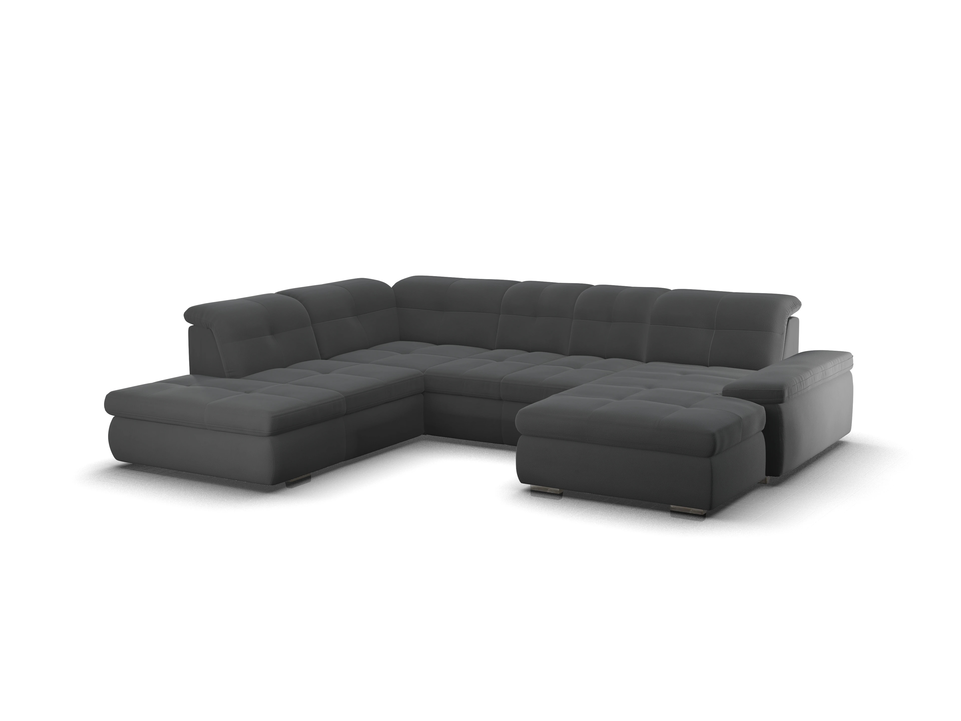 Ansicht des Produktes SC Smart 1001 Wohnlandschaft offen beidseitig in Stoff Schwarz