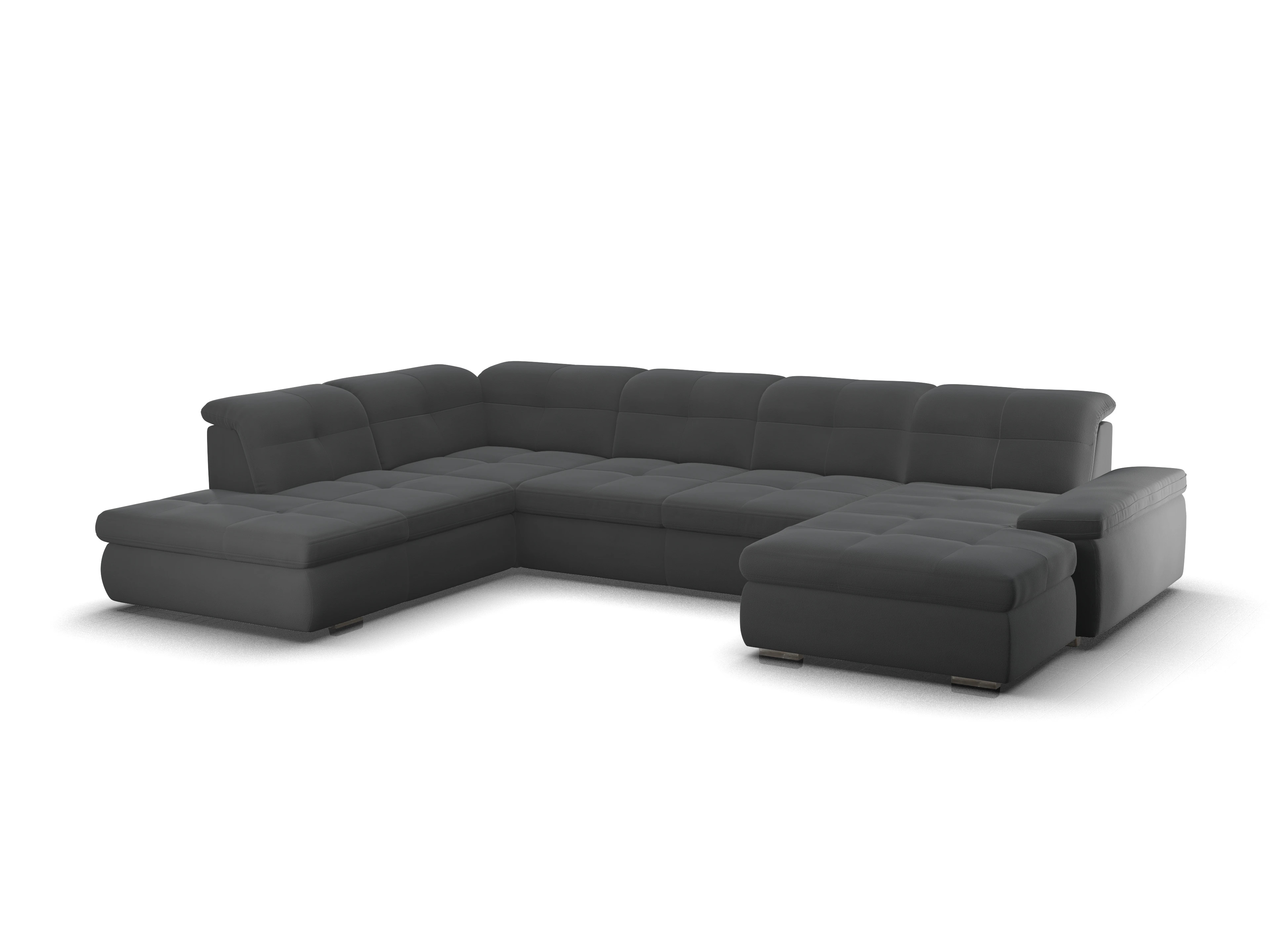 Ansicht des Produktes SC Smart 1001 Wohnlandschaft offen beidseitig in Stoff Schwarz