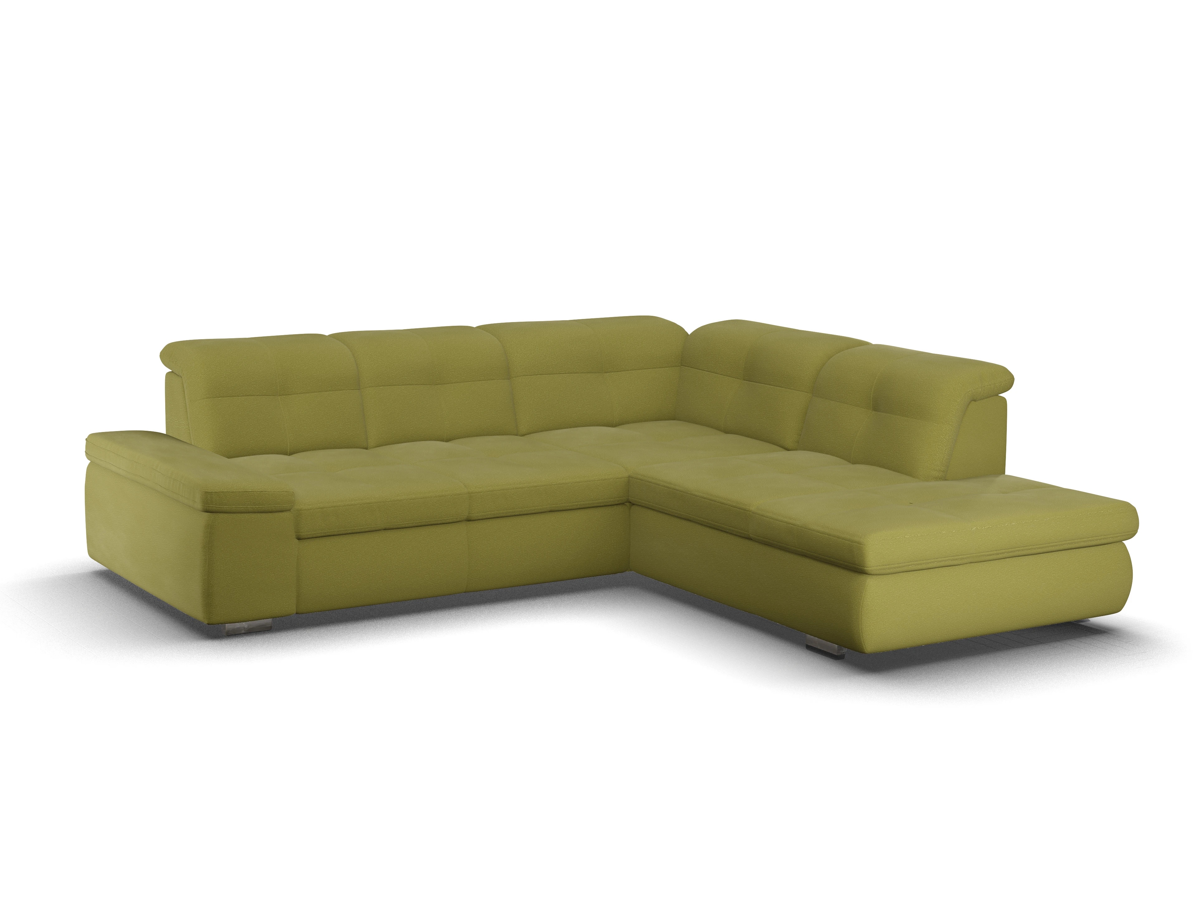 Ansicht des Produktes SC Smart 1001 Ecksofa rechts Abschluss offen in Stoff Grün