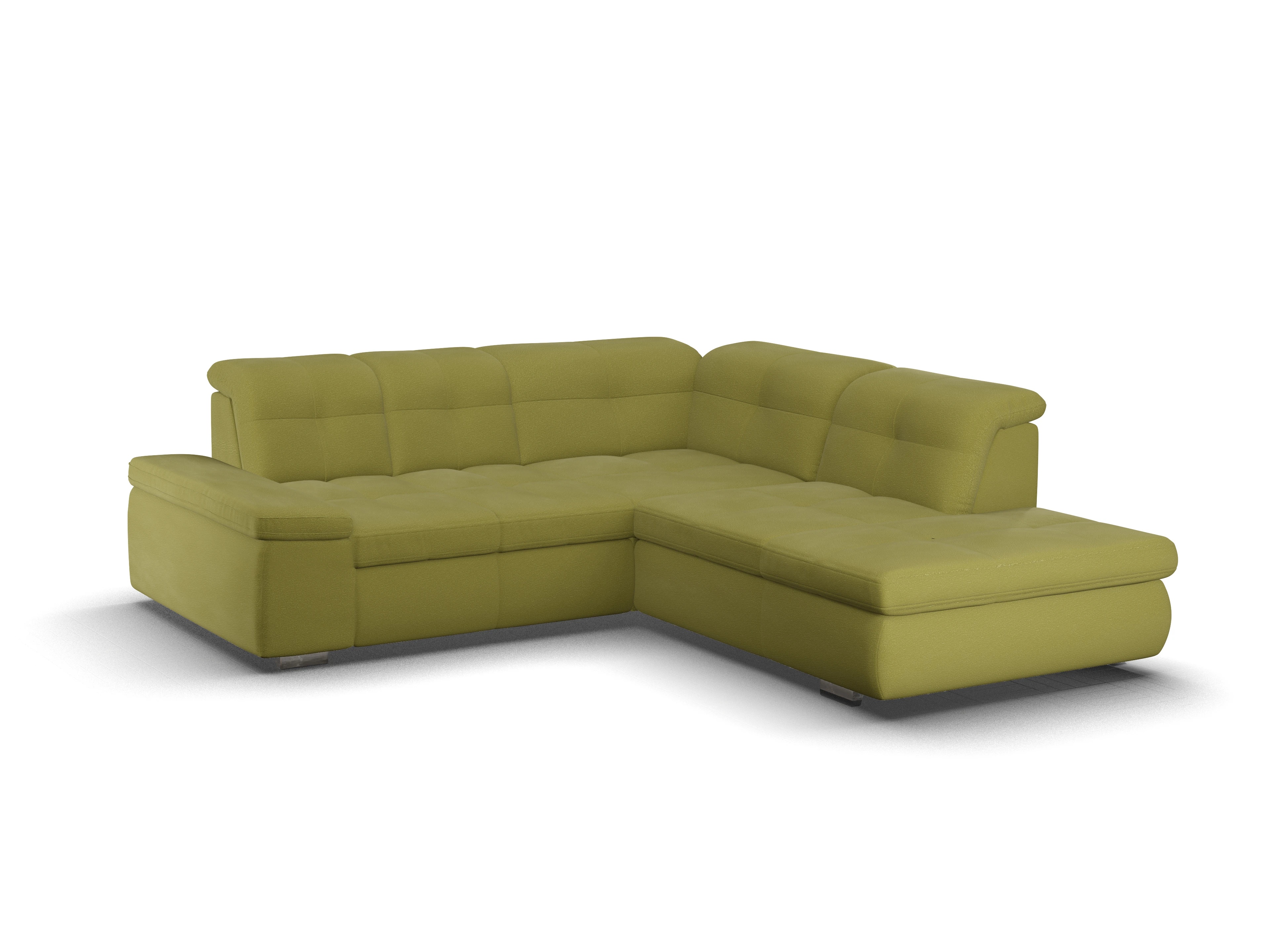 Sitz Concept smart 1001 Ecksofa 1,5Aho SE Small R Ansicht des Produktes SC Smart 1001 Ecksofa rechts Abschluss offen in Stoff Grün
