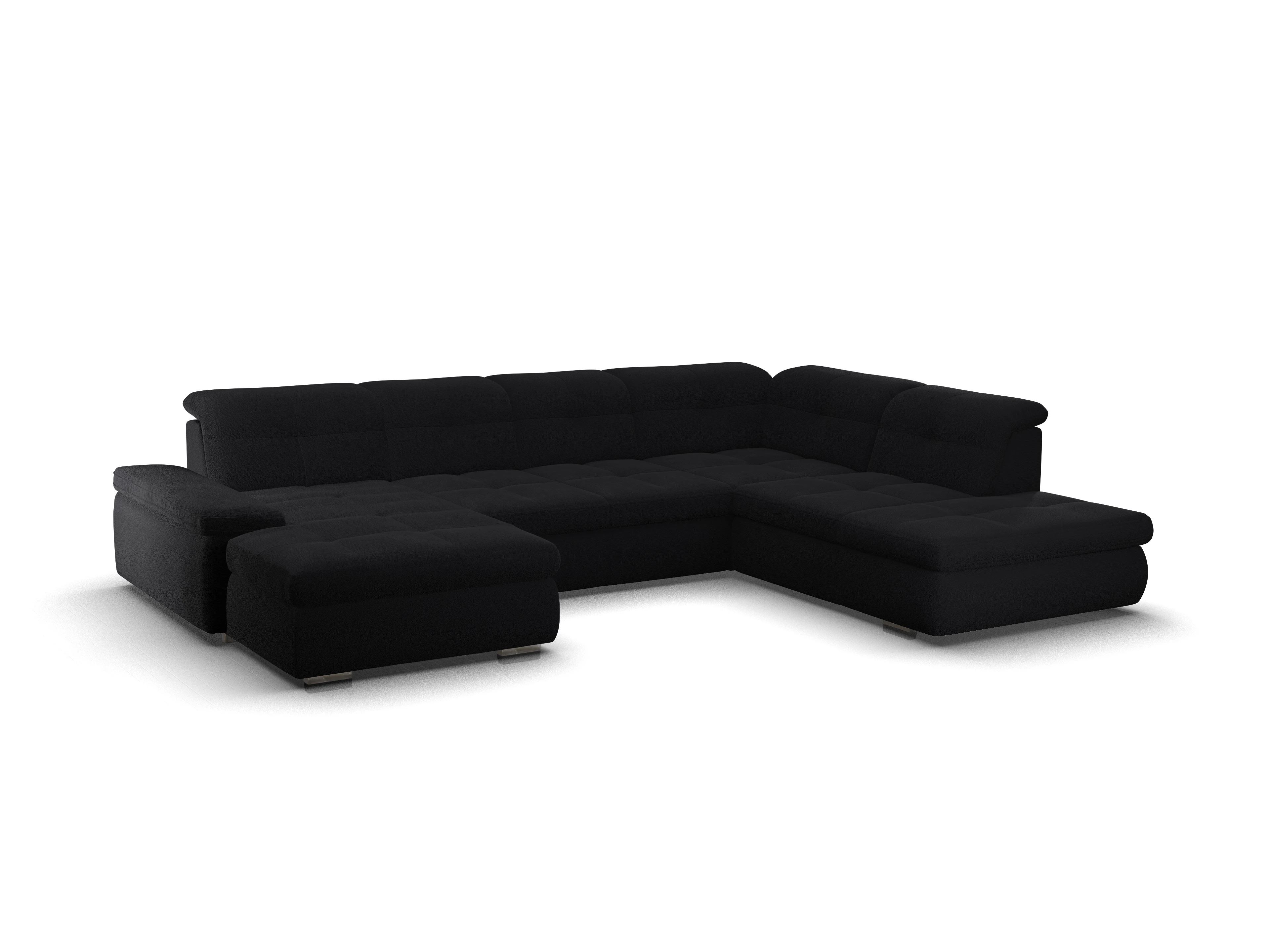 Ansicht des Produktes SC Smart 1001 Wohnlandschaft offen beidseitig in Stoff Schwarz