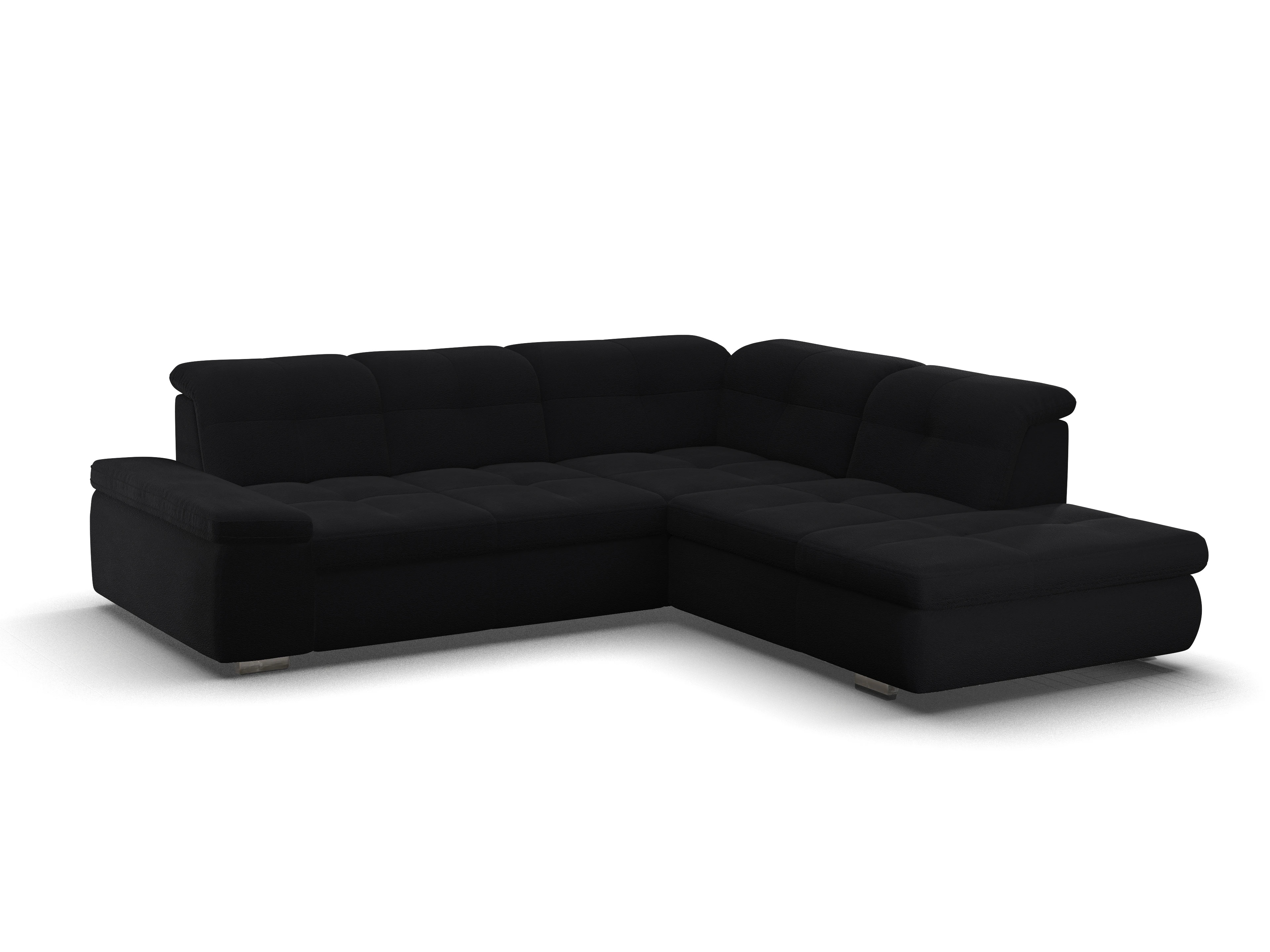 Sitz Concept smart 1001 Ecksofa 1,5Aho SE Medium R Ansicht des Produktes SC Smart 1001 Ecksofa rechts Abschluss offen in Stoff Schwarz