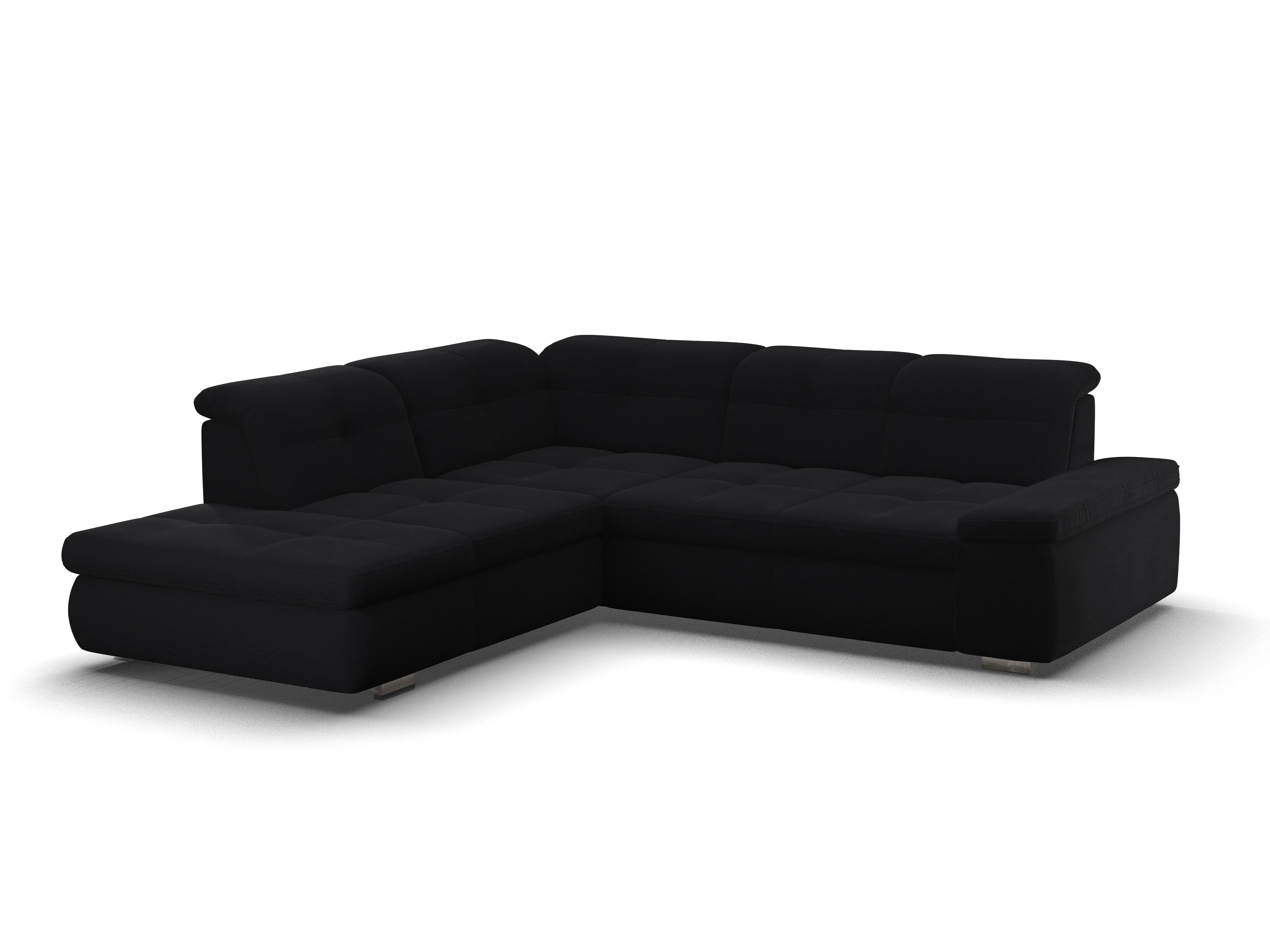 Ansicht des Produktes SC Smart 1001 Ecksofa links Abschluss offen in Stoff Schwarz