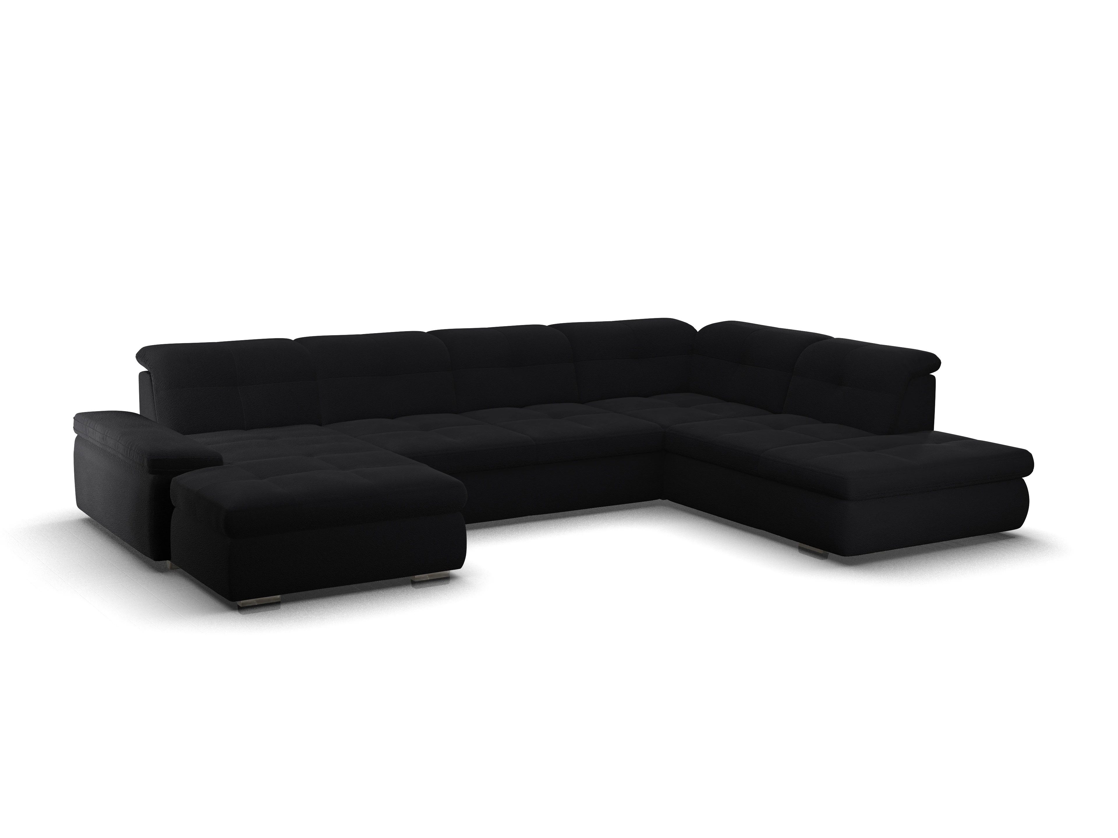 Ansicht des Produktes SC Smart 1001 Wohnlandschaft offen beidseitig in Stoff Schwarz