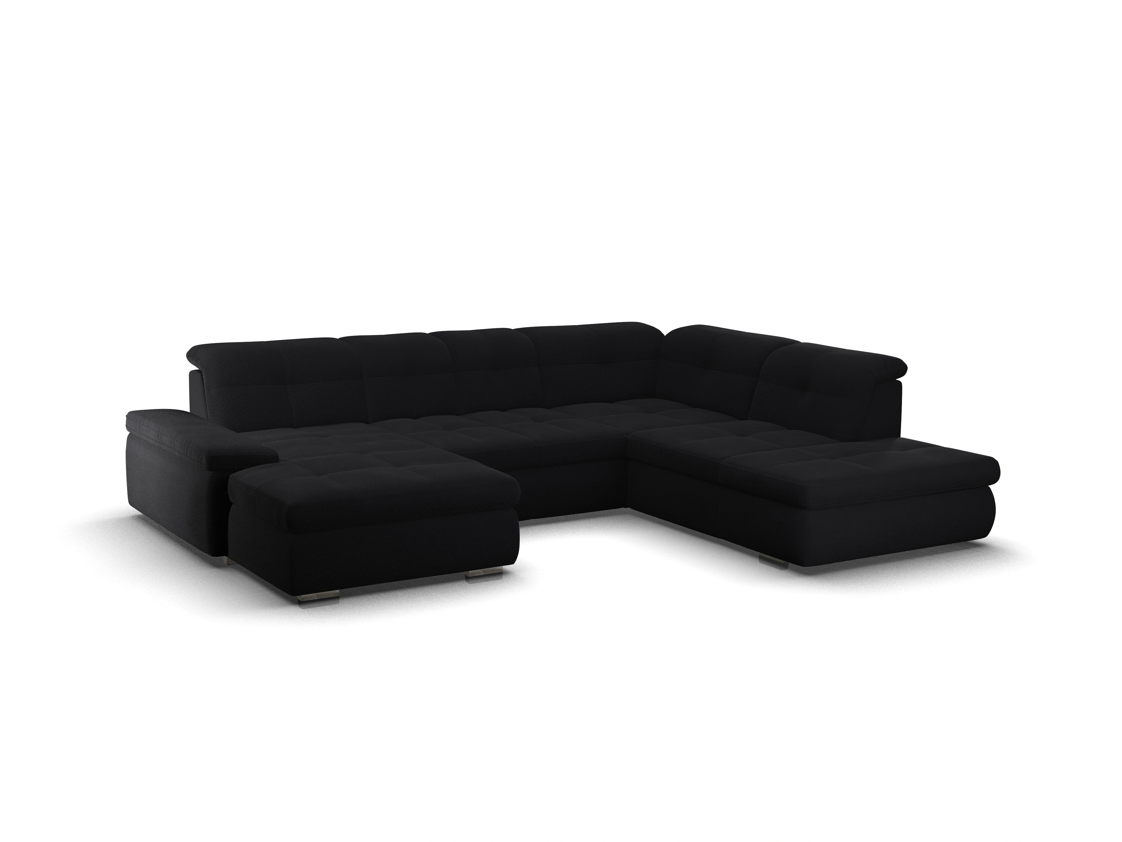 Ansicht des Produktes SC Smart 1001 Wohnlandschaft offen beidseitig in Stoff Schwarz