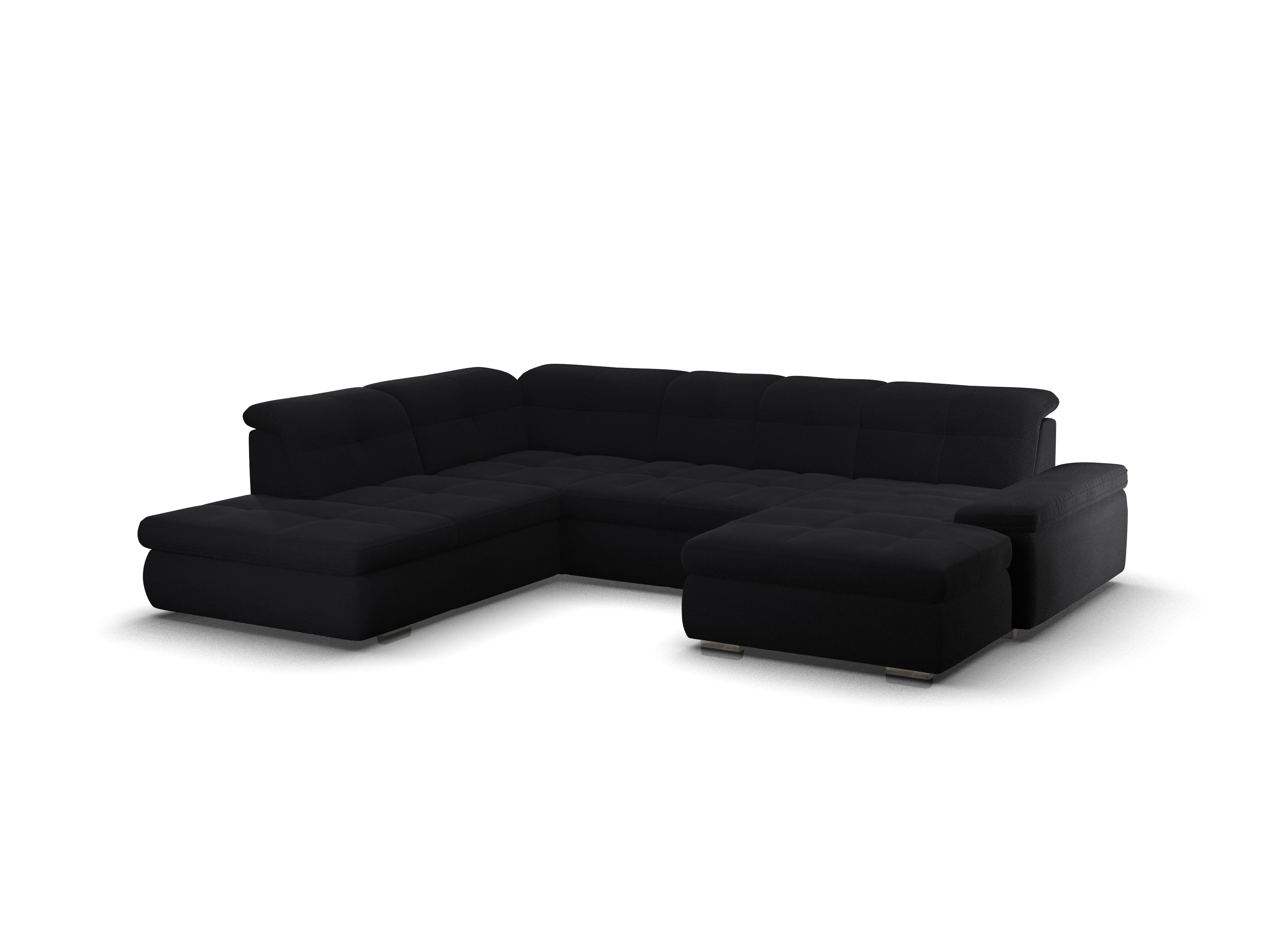 Ansicht des Produktes SC Smart 1001 Wohnlandschaft offen beidseitig in Stoff Schwarz