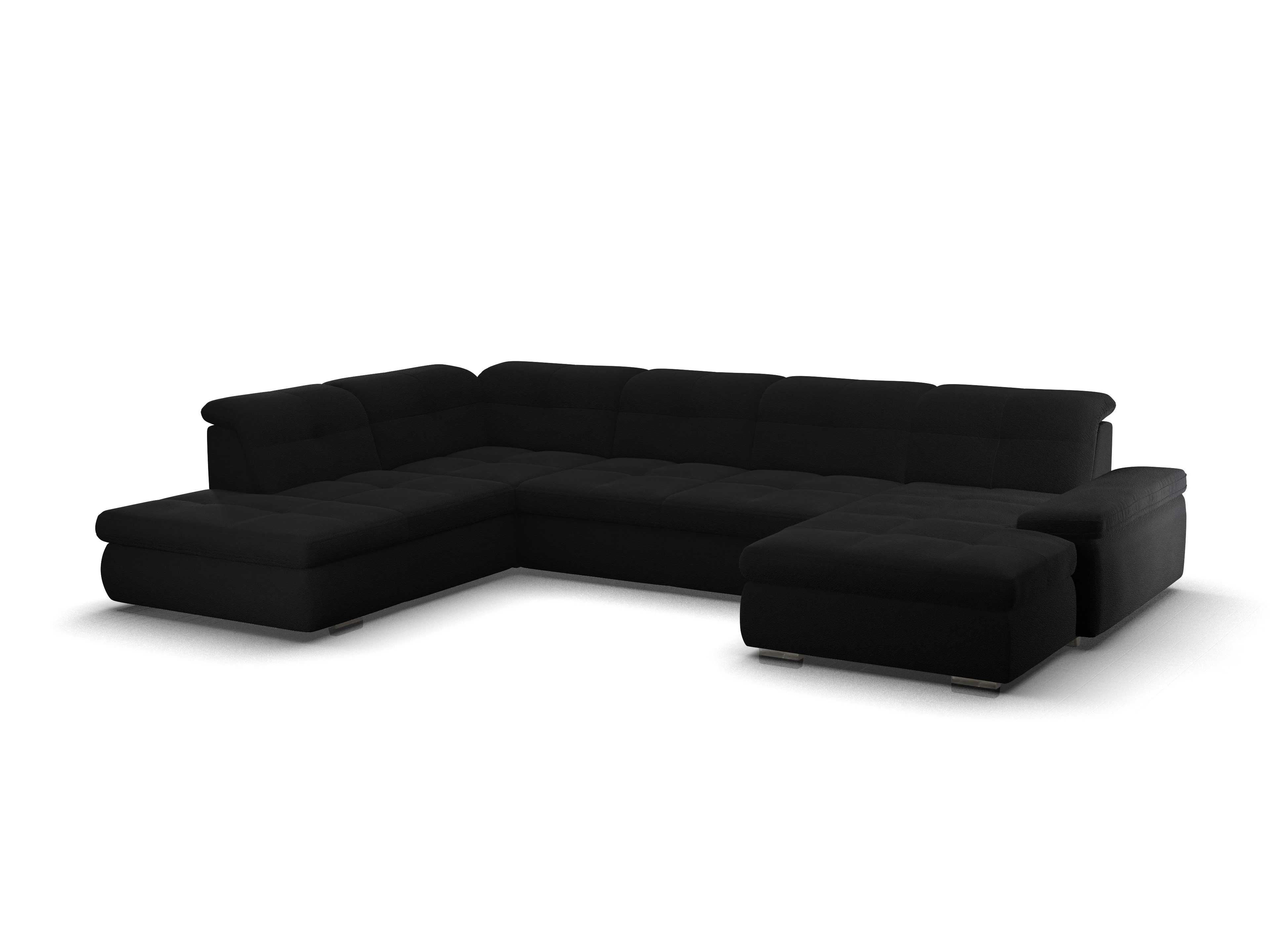 Ansicht des Produktes SC Smart 1001 Wohnlandschaft offen beidseitig in Stoff Schwarz