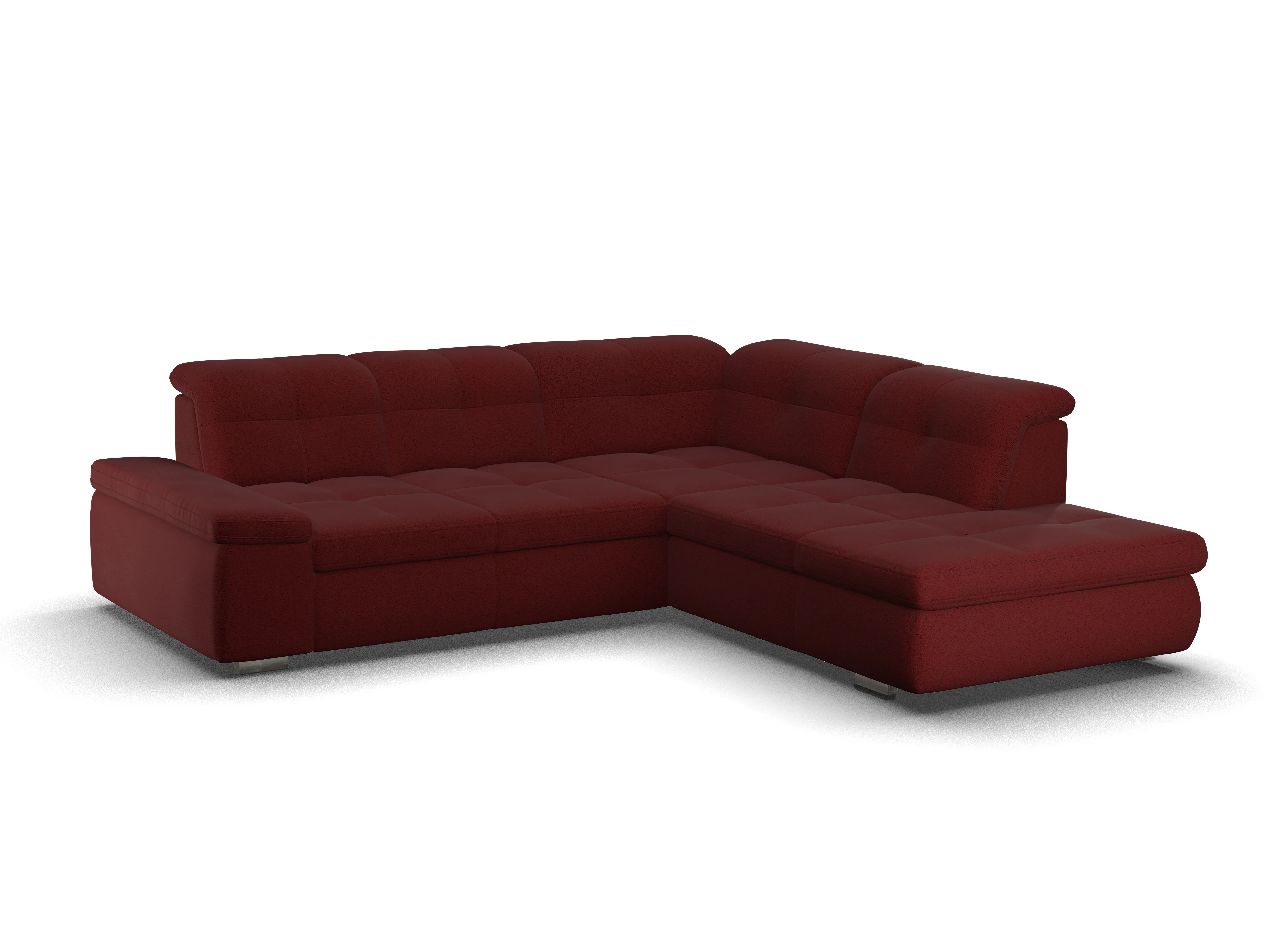 Ansicht des Produktes SC Smart 1001 Ecksofa rechts Abschluss offen in Stoff Rot