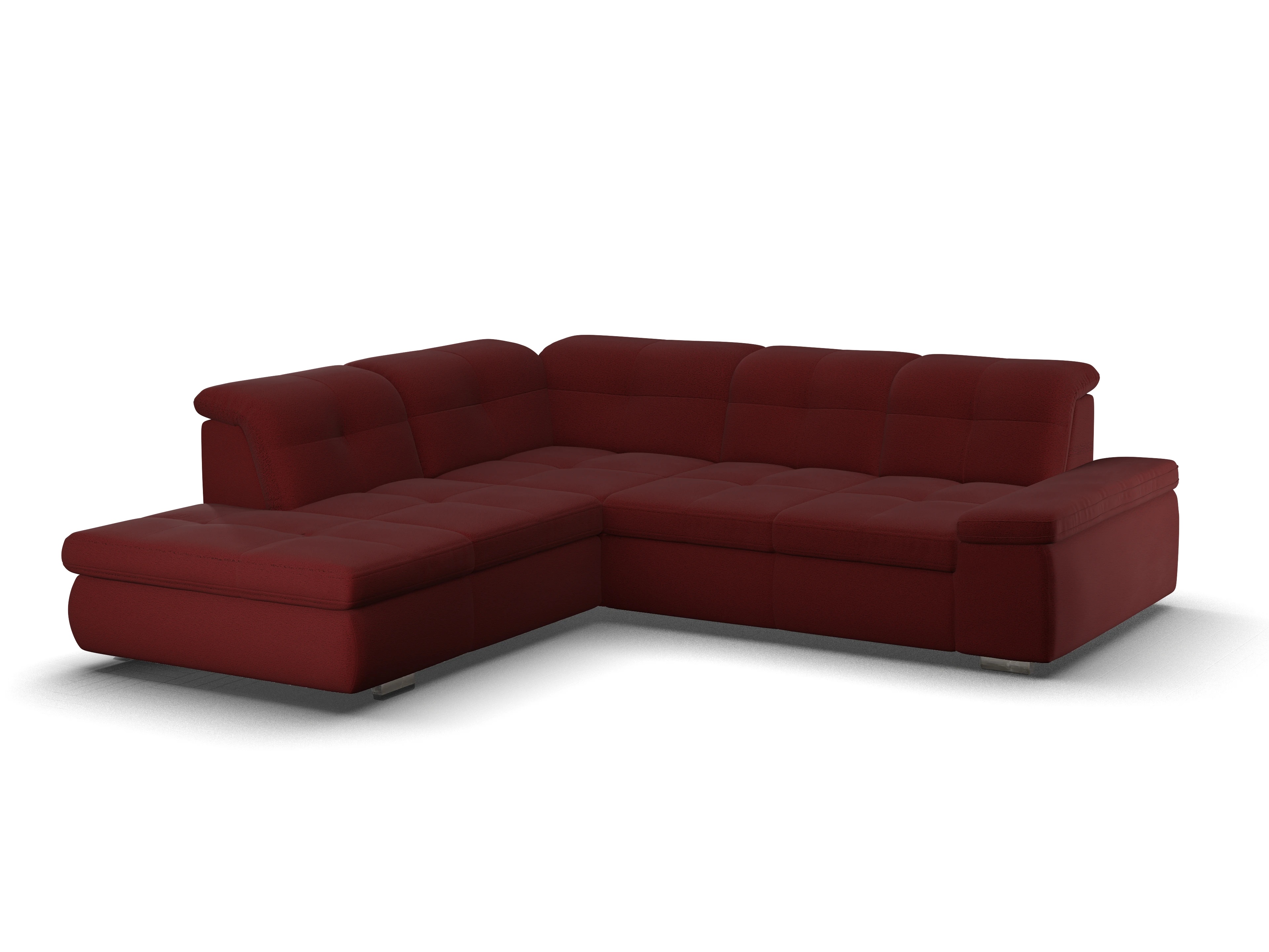 Ansicht des Produktes SC Smart 1001 Ecksofa links Abschluss offen in Stoff Rot