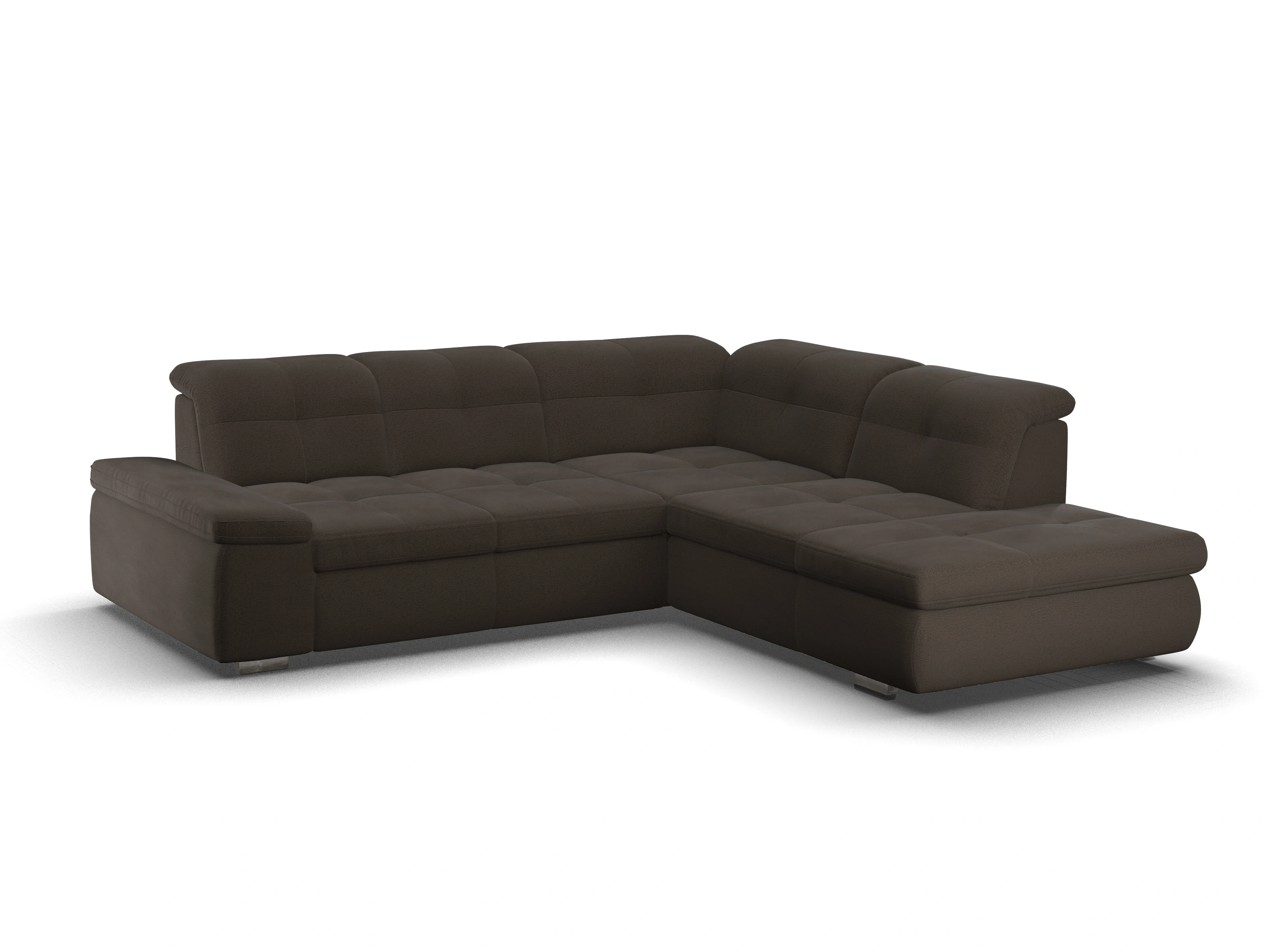 Ansicht des Produktes SC Smart 1001 Ecksofa rechts Abschluss offen in Stoff Braun