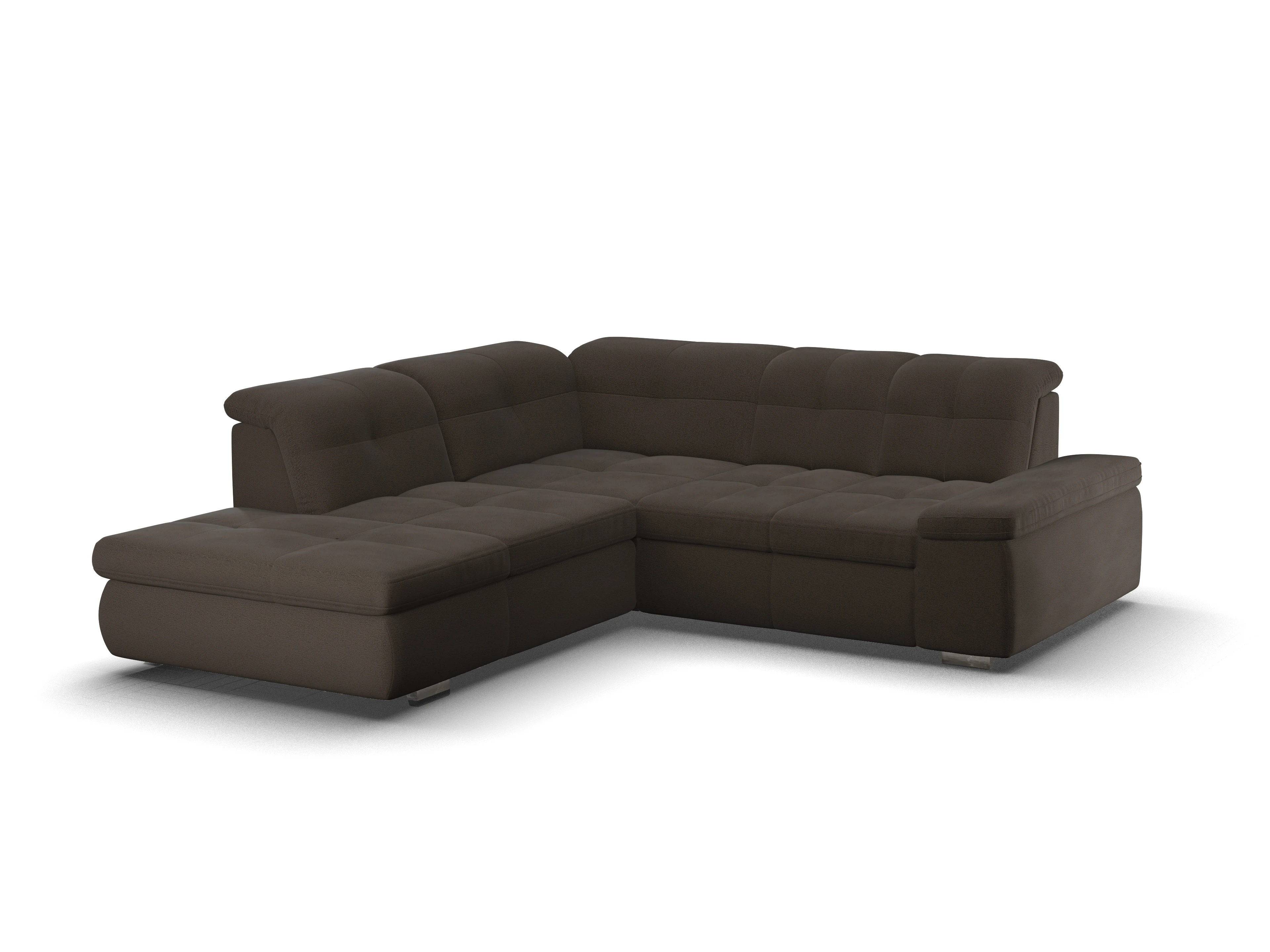 Ansicht des Produktes SC Smart 1001 Ecksofa links Abschluss offen in Stoff Braun