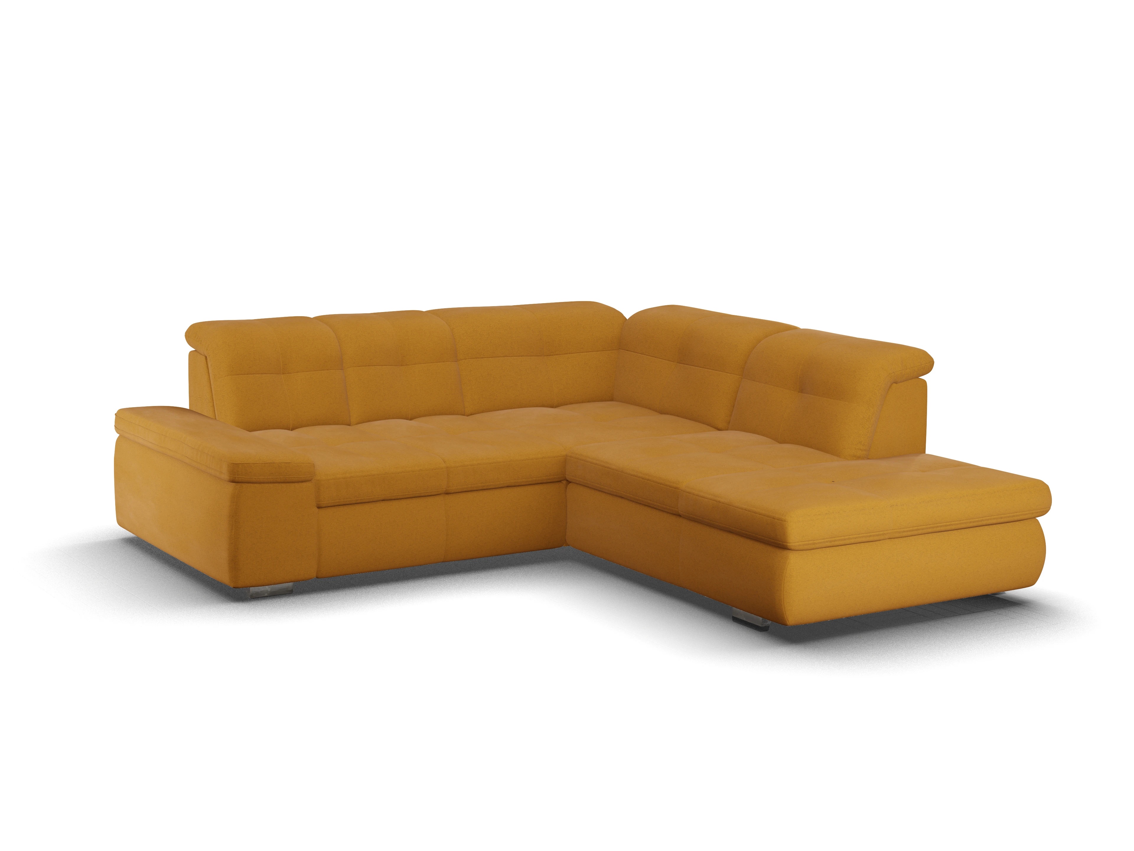 Ansicht des Produktes SC Smart 1001 Ecksofa rechts Abschluss offen in Stoff Gelb