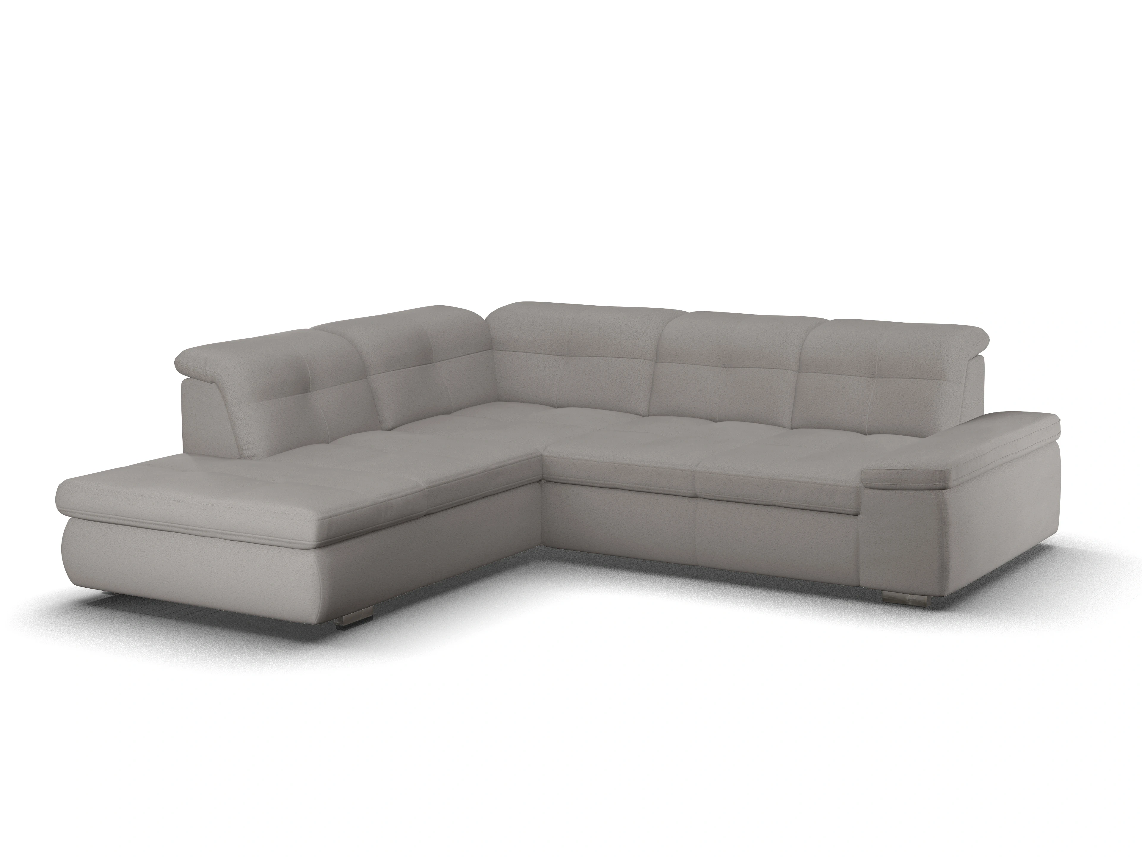 Ansicht des Produktes SC Smart 1001 Ecksofa links Abschluss offen in Stoff Grau