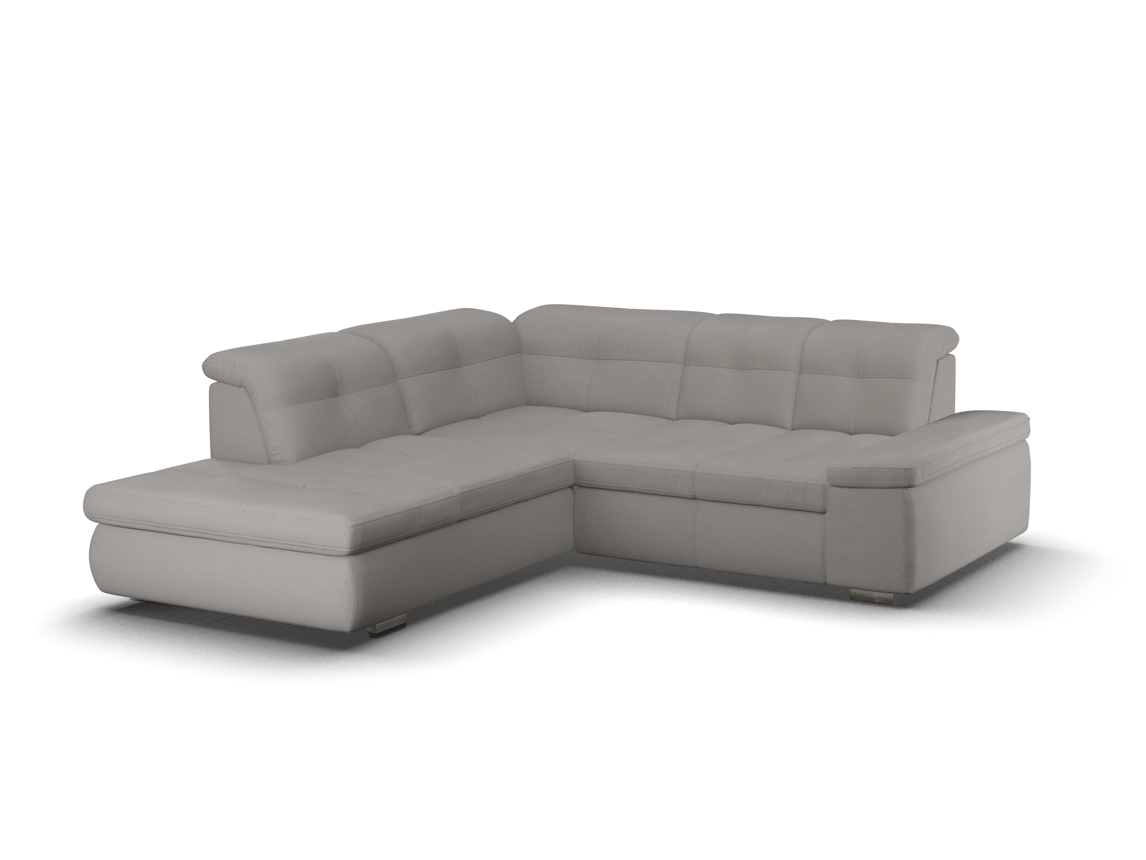 Ansicht des Produktes SC Smart 1001 Ecksofa links Abschluss offen in Stoff Grau